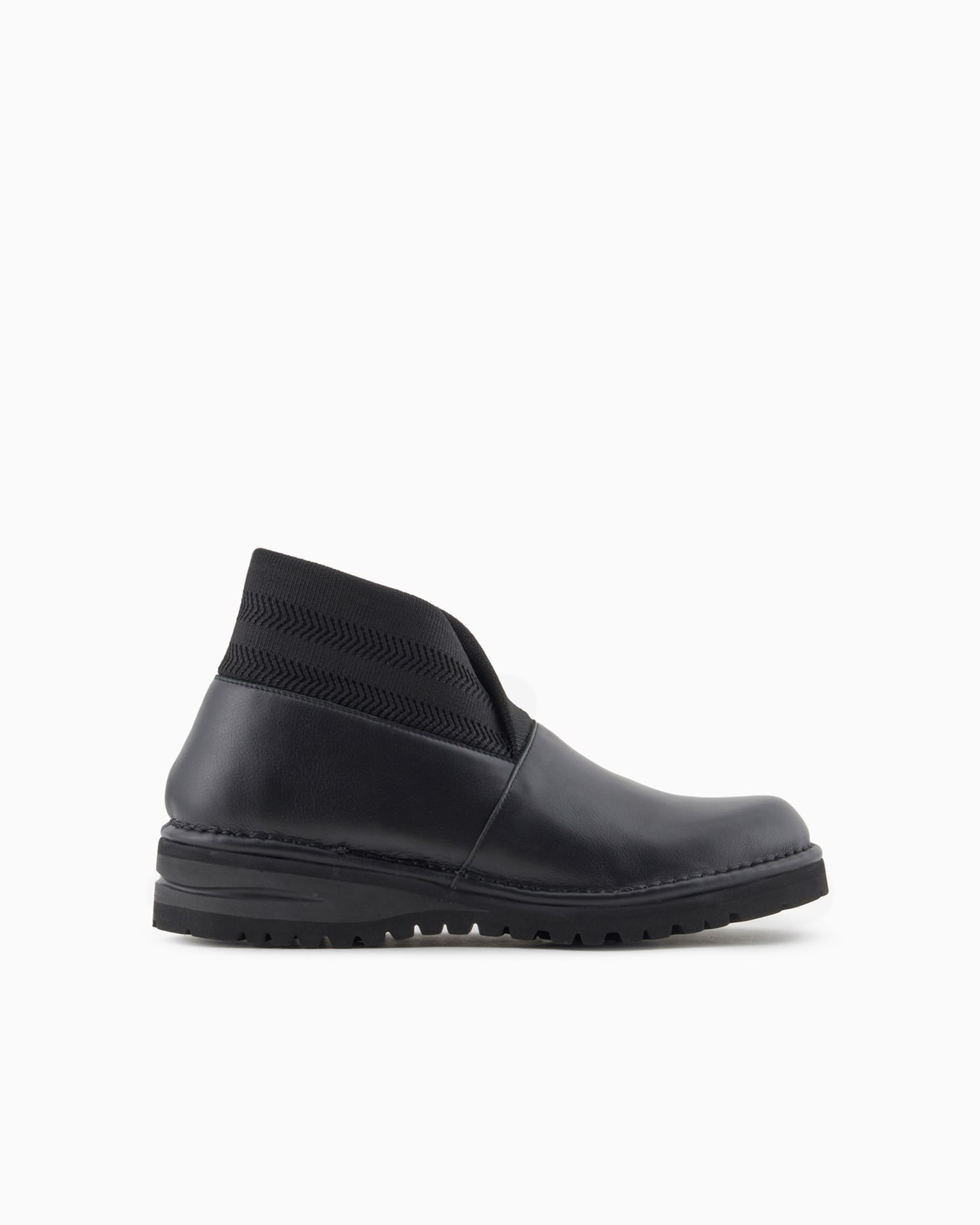 Stiefeletten aus Leder, mit Strick-Details Folie 0