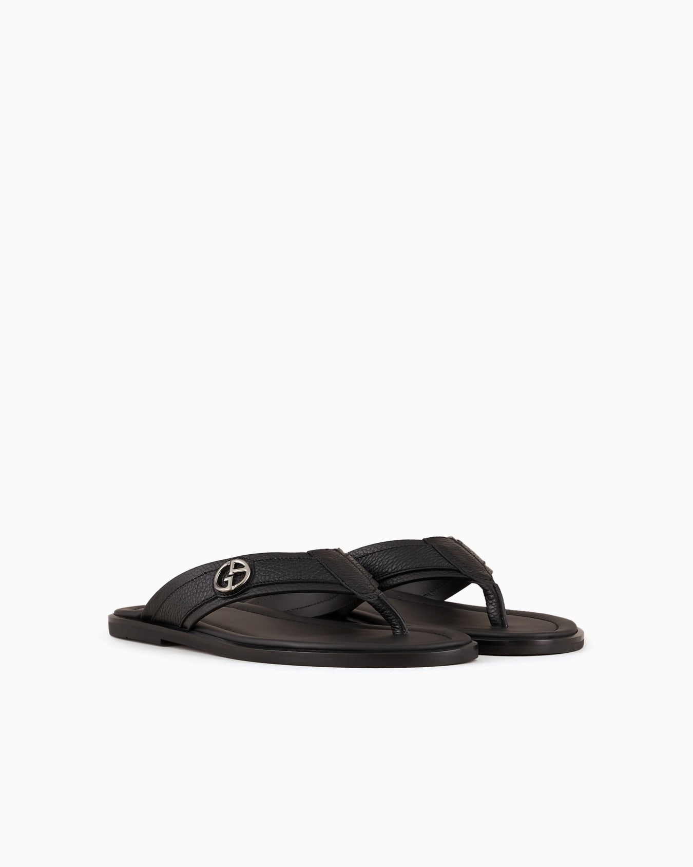 Pebbled-leather woven sandals Slide 1