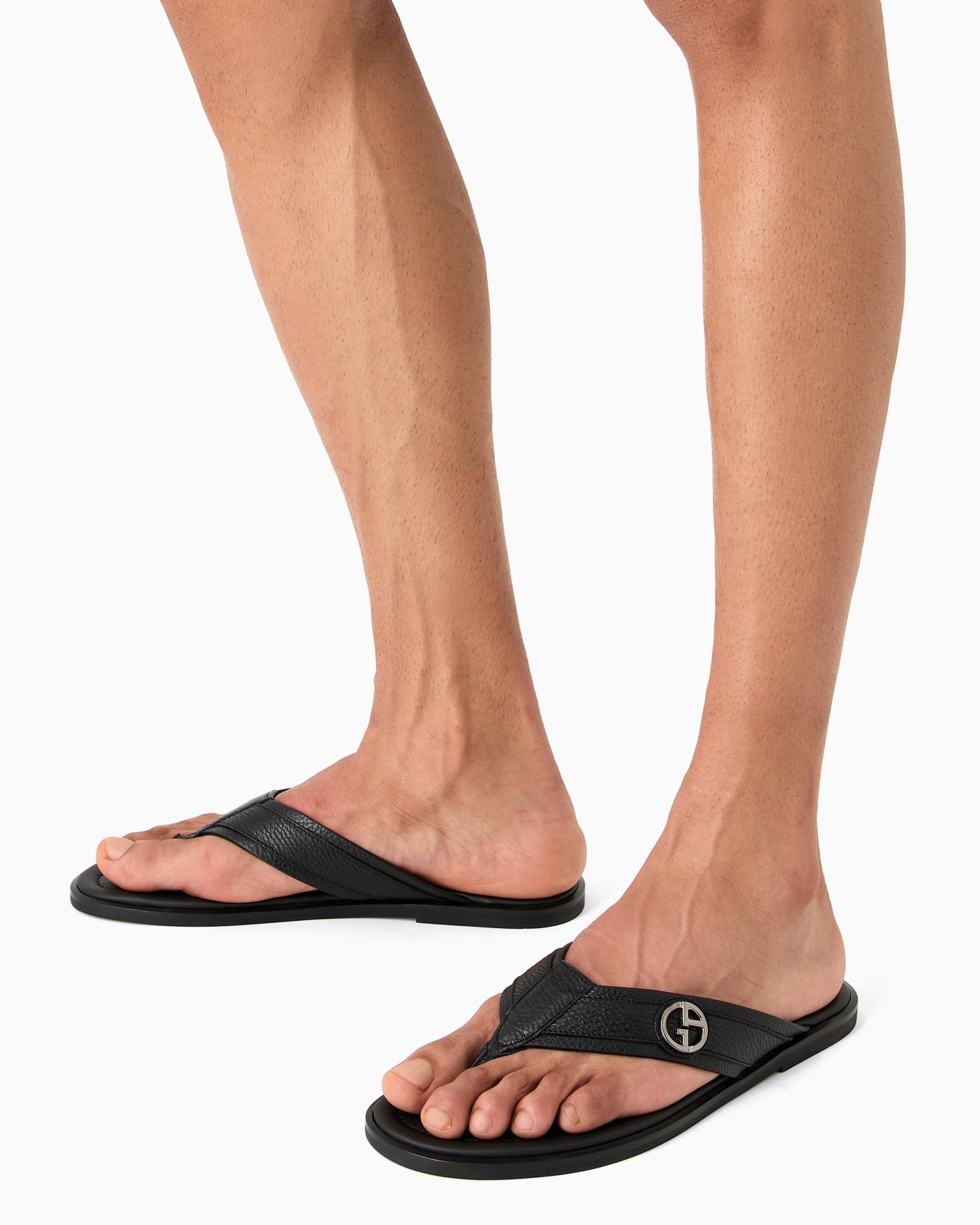 Pebbled-leather woven sandals Slide 5