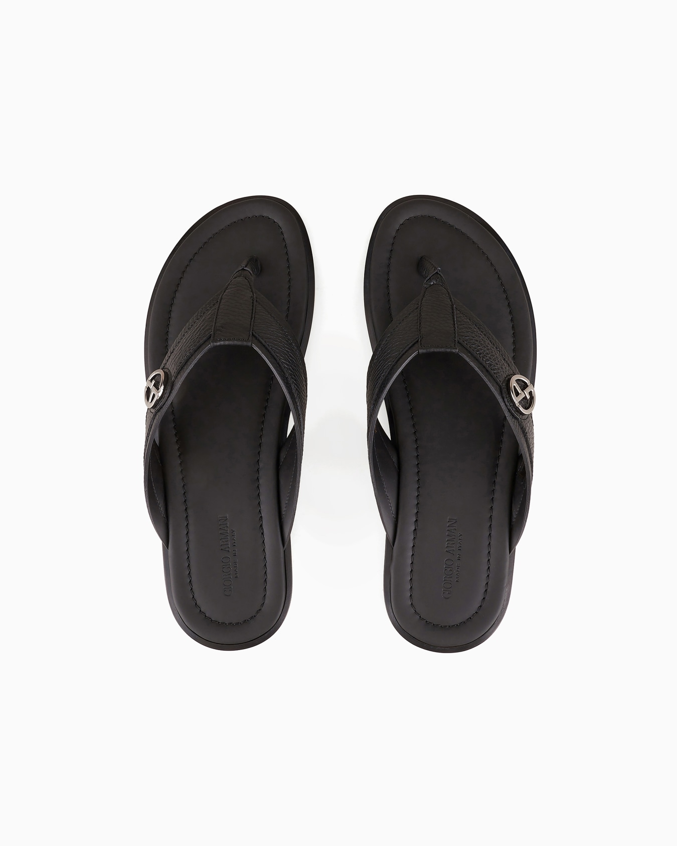 Pebbled-leather woven sandals Slide 2