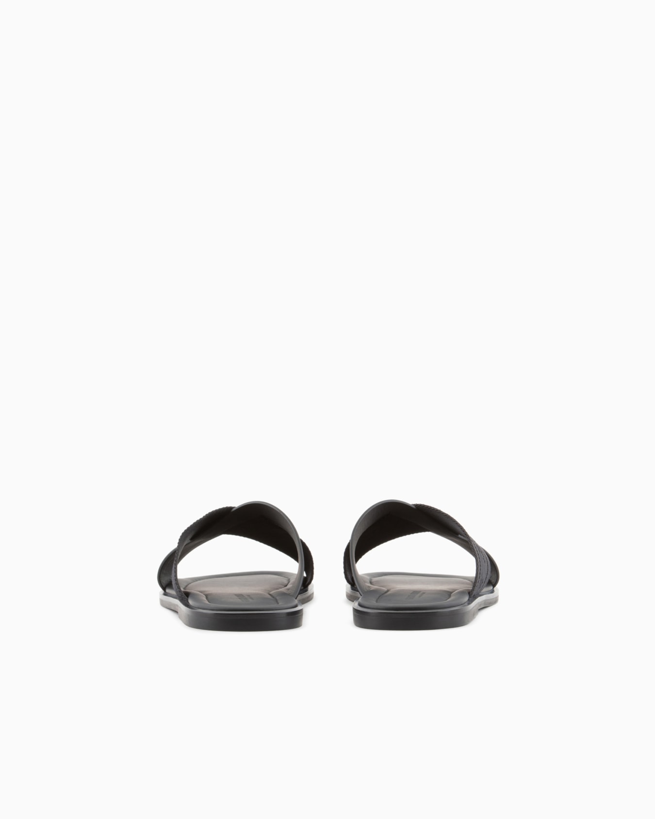 Leather cross sandals with two-toned tape Slide 3