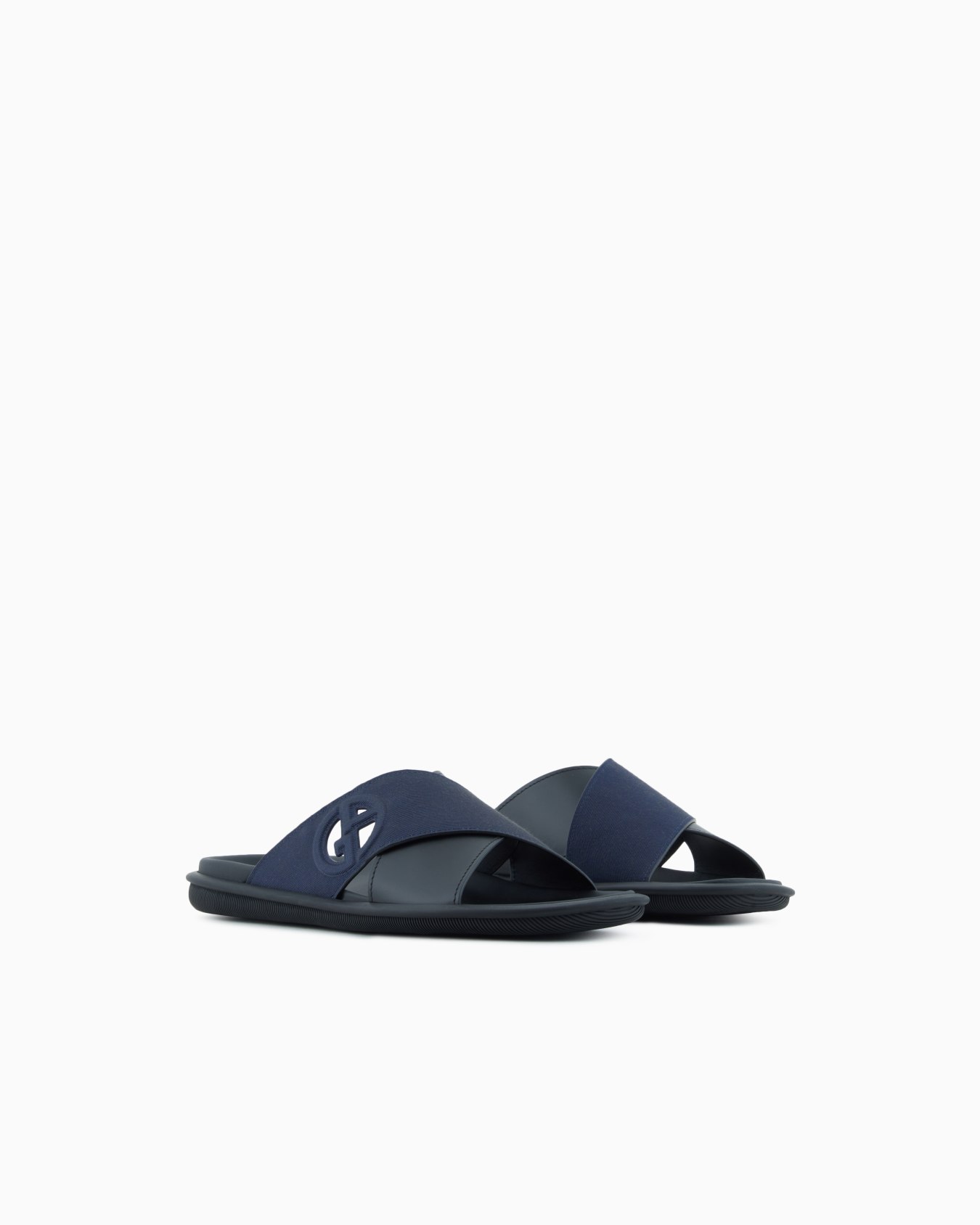 Leather and grosgrain sandals Slide 1