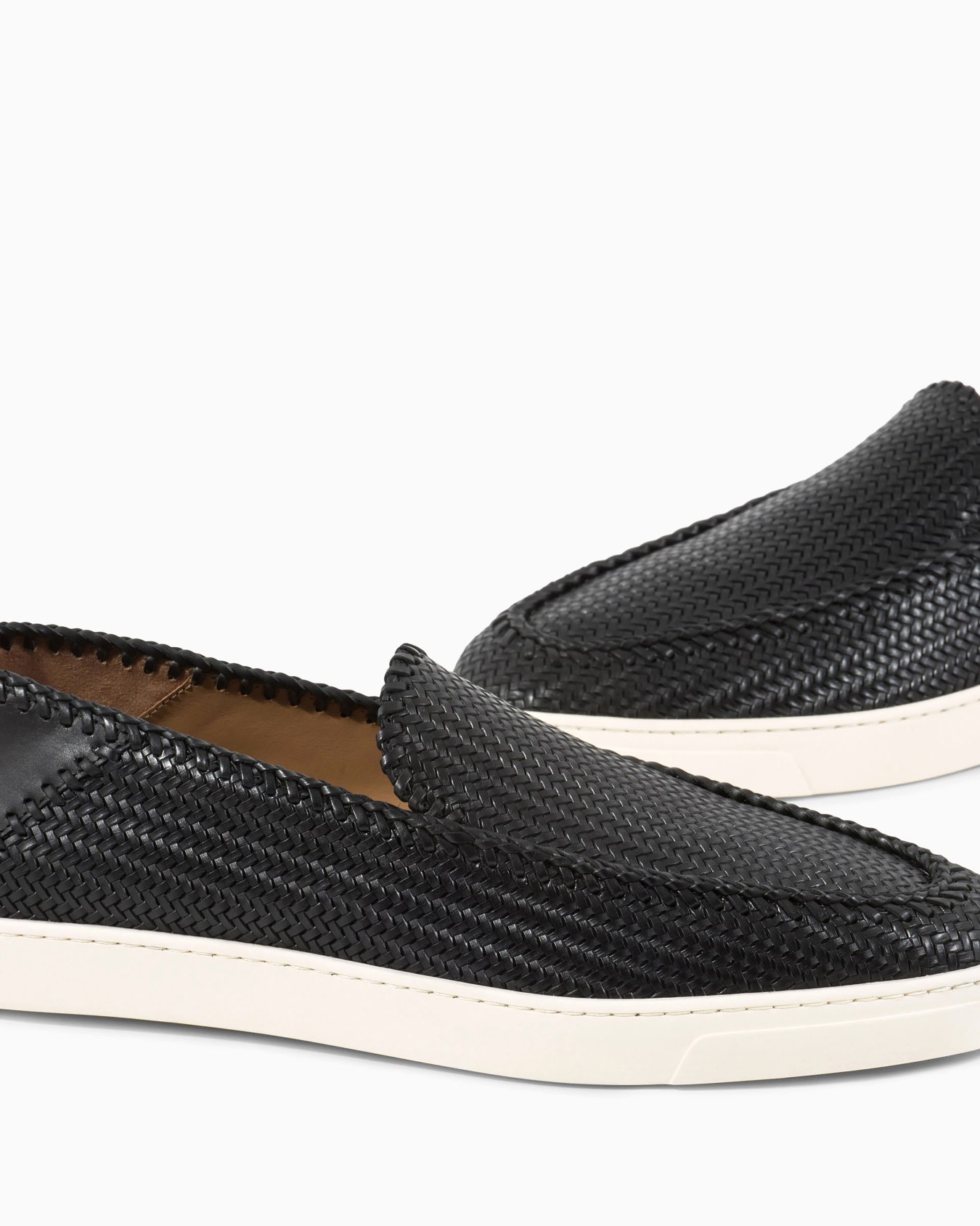Galleria 3 Braided printed leather slip-ons Slide 2