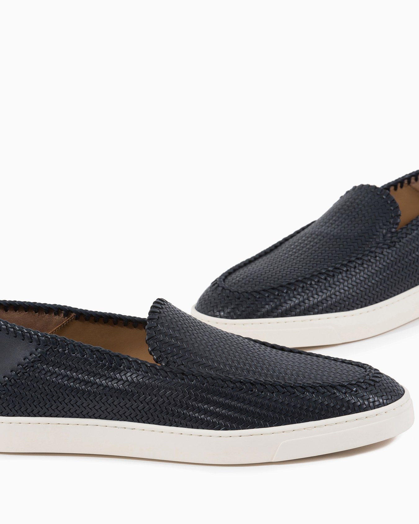 Galleria 3 Braided printed leather slip-ons Slide 2