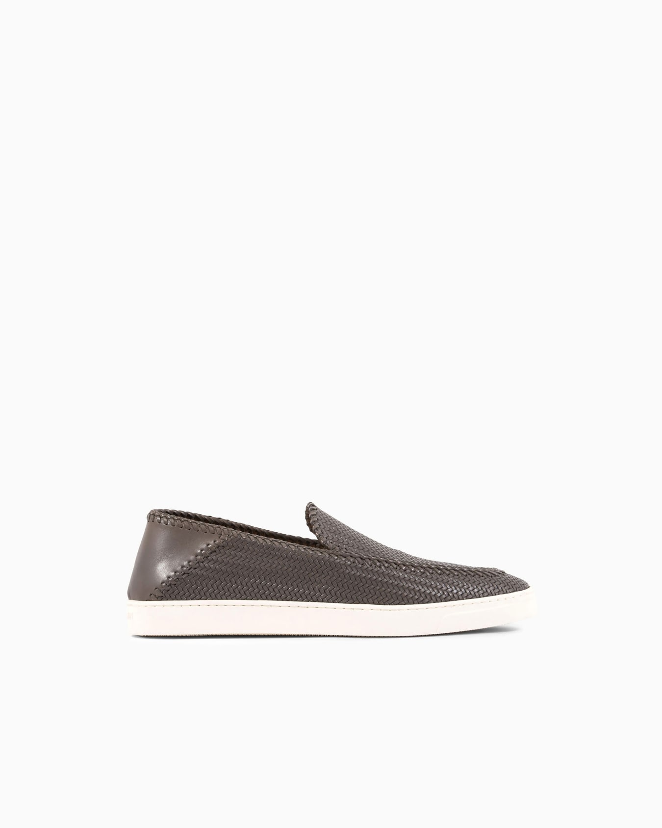 Galleria 3 Slip-on in pelle intrecciata con infilature Slide 0