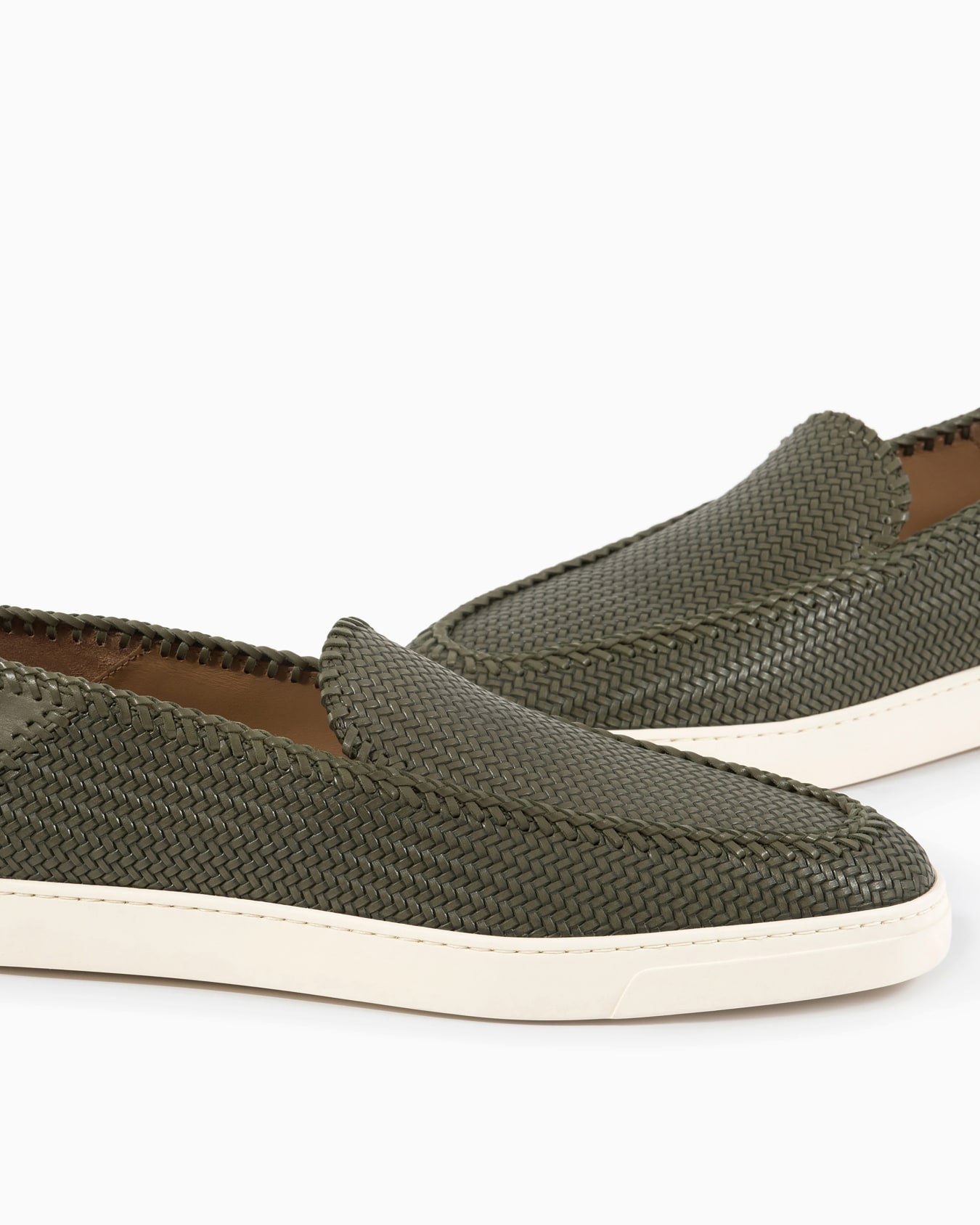 Galleria 3 Braided printed leather slip-ons Slide 2