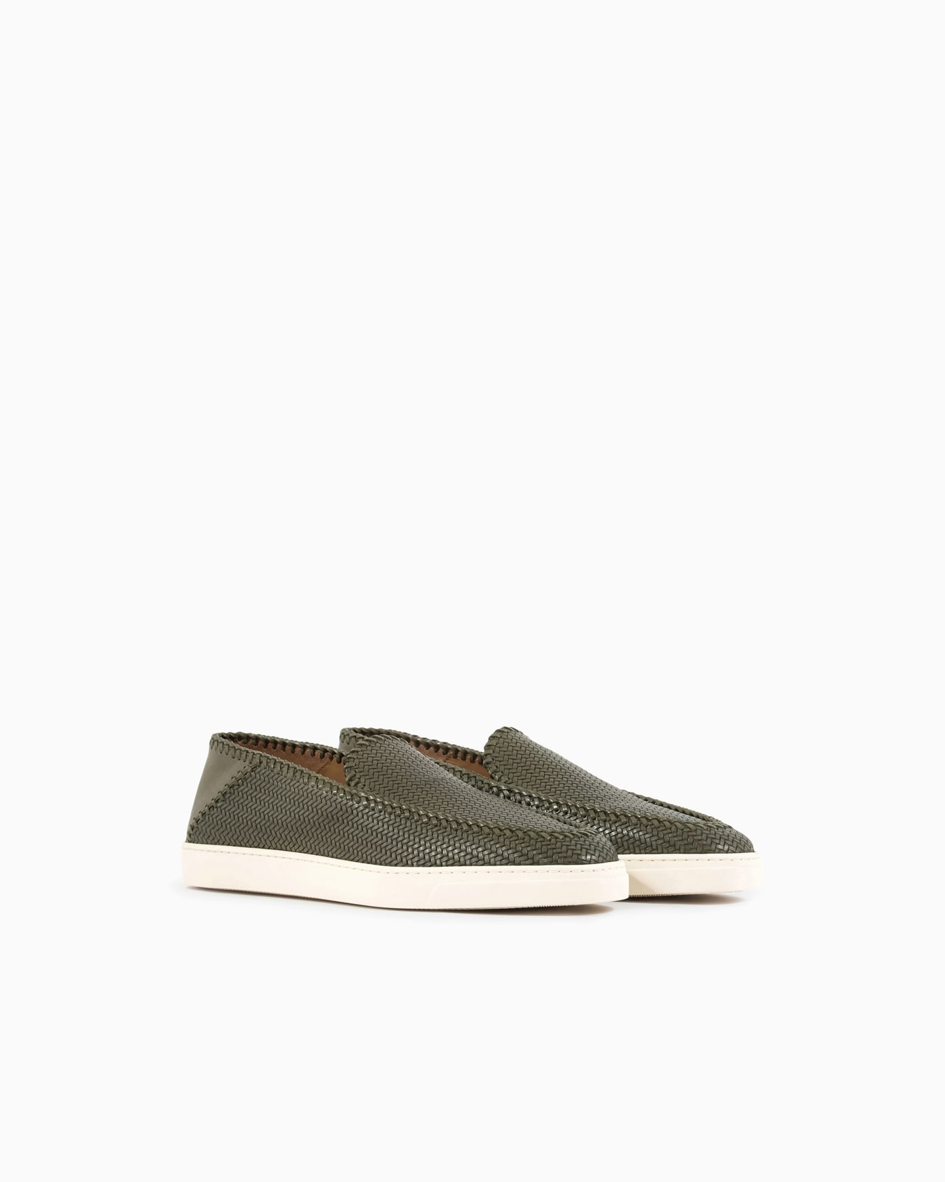 Galleria 3 Braided printed leather slip-ons Slide 1