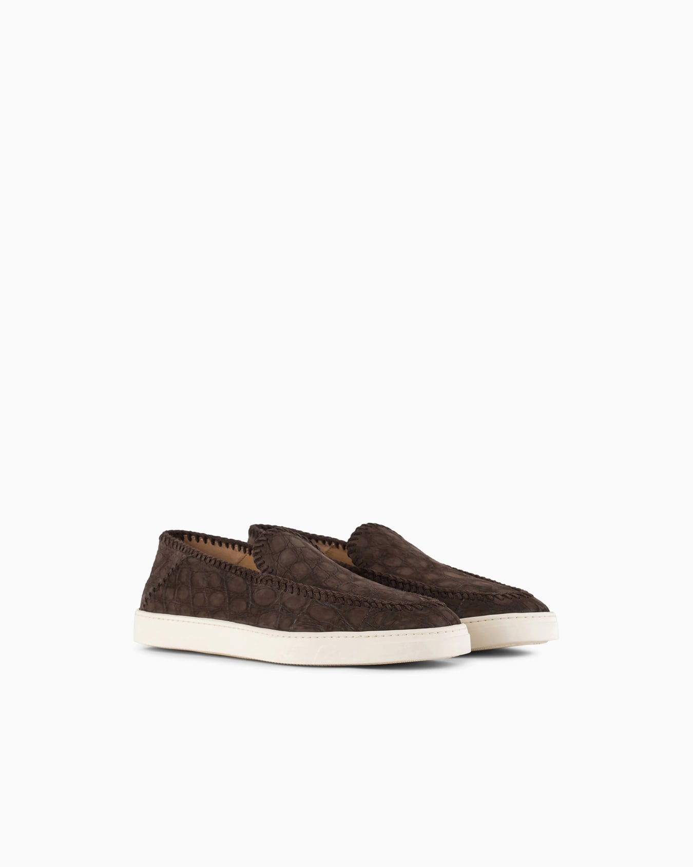 Galleria 3 Embossed, mock-croc nubuck slip-ons Slide 1