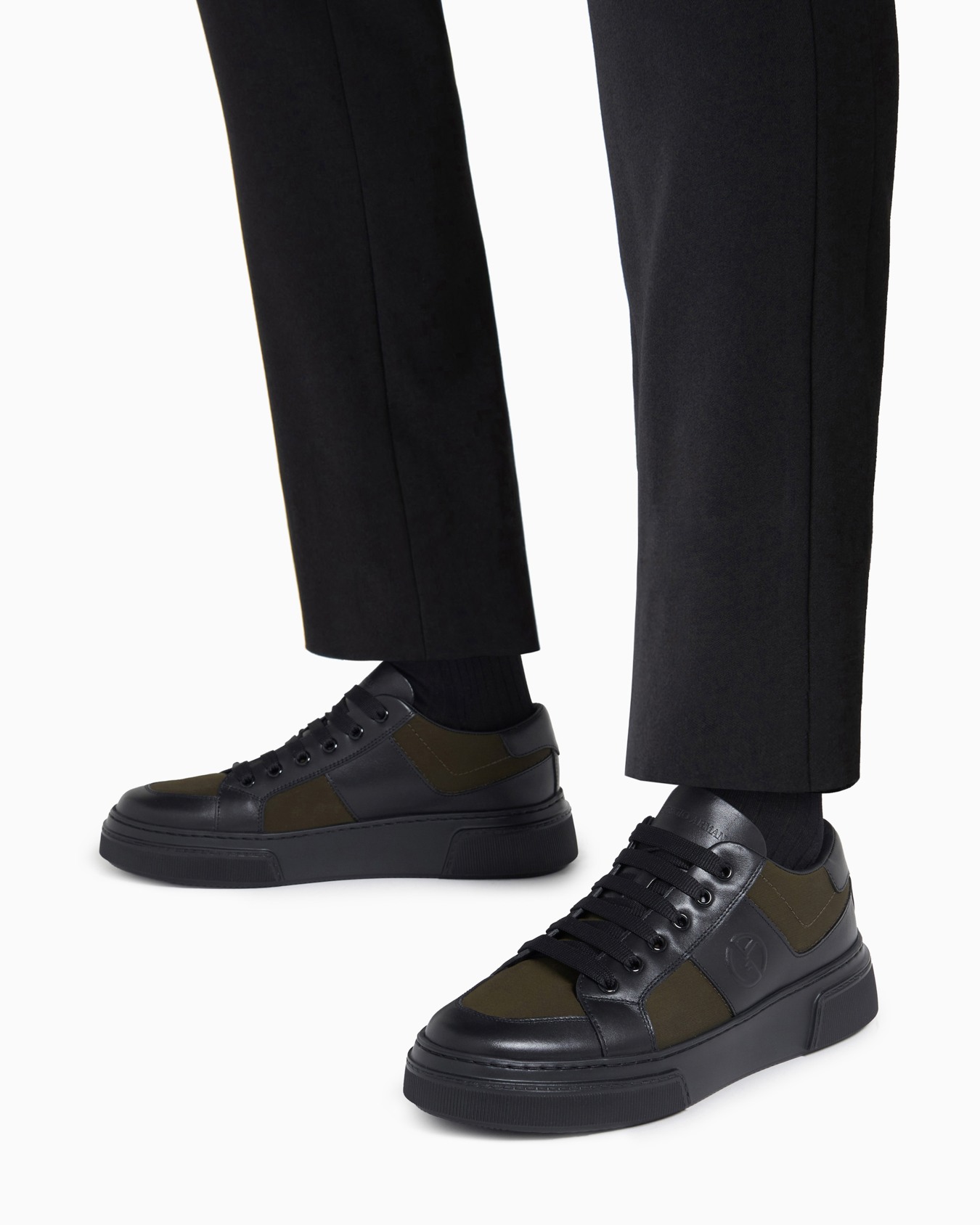 Leather and fabric sneakers Slide 6