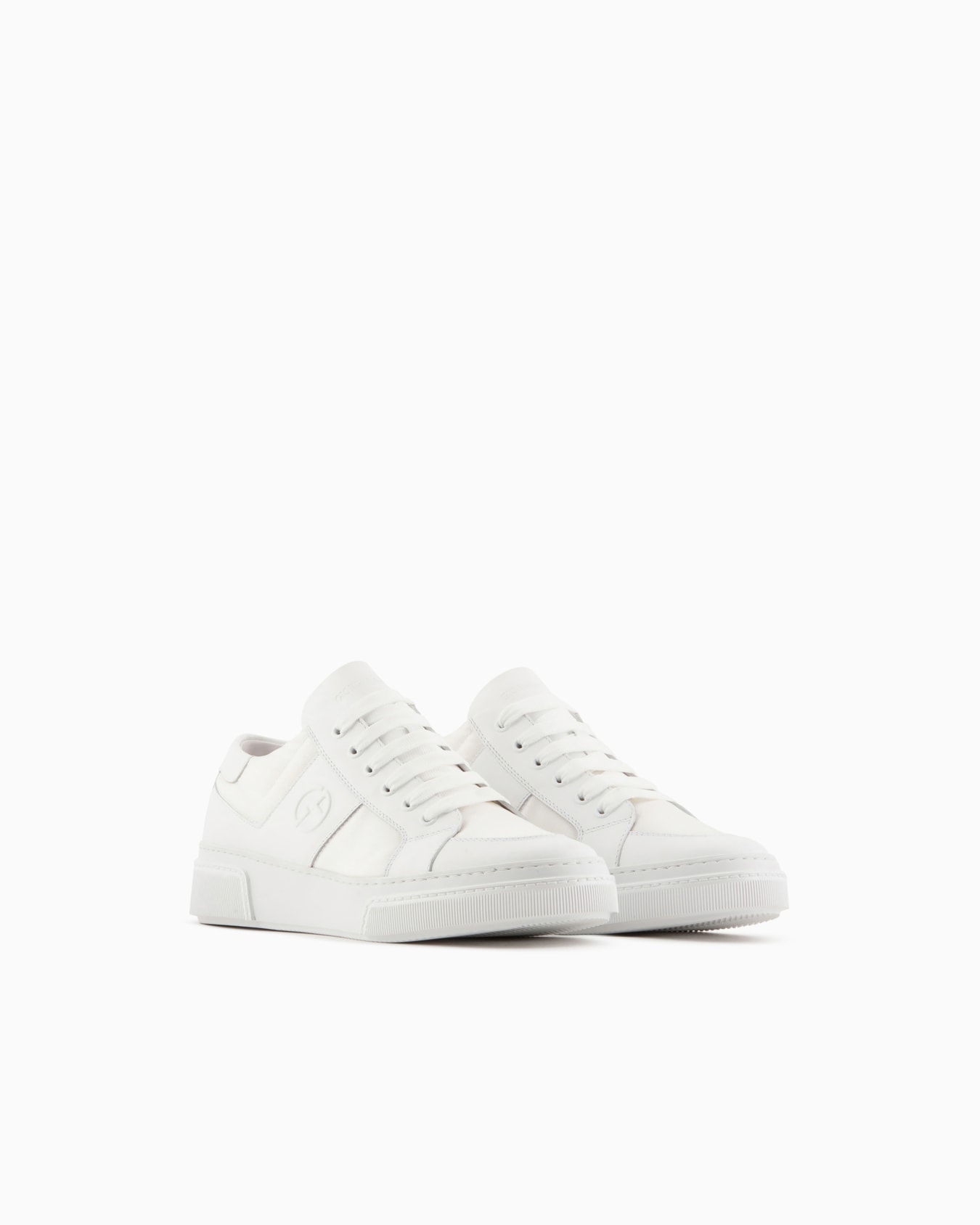 Leather and fabric sneakers Slide 1