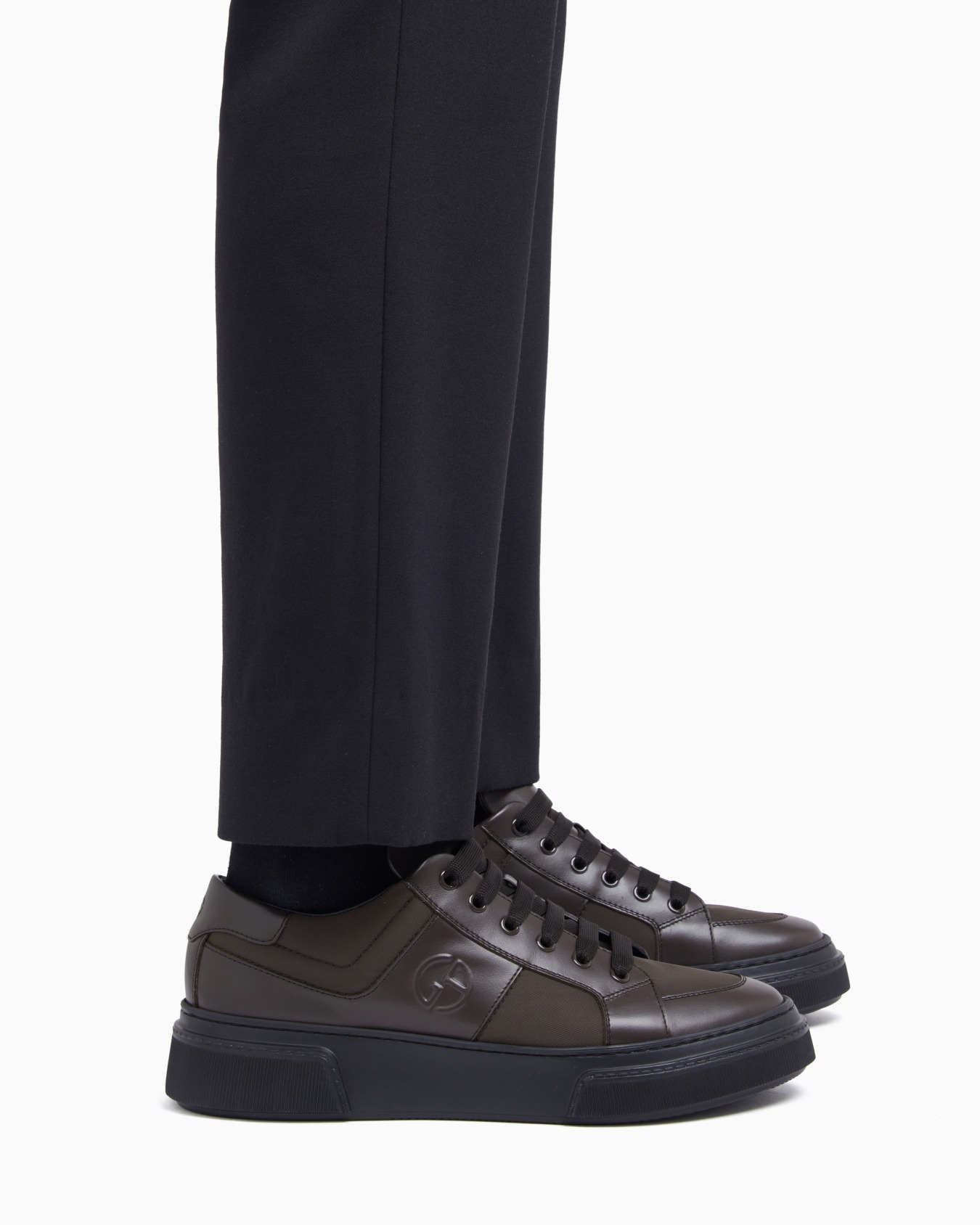 Leather and fabric sneakers Slide 6