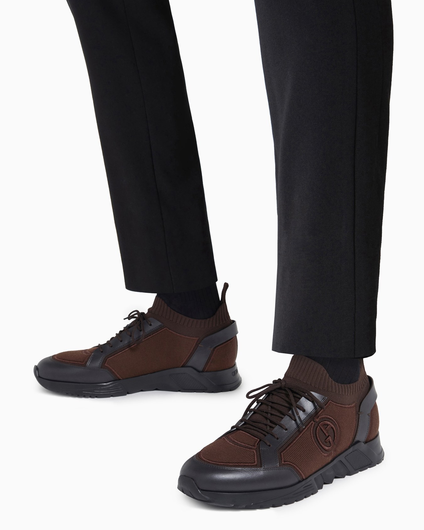 Knit-and-leather sneakers Slide 6