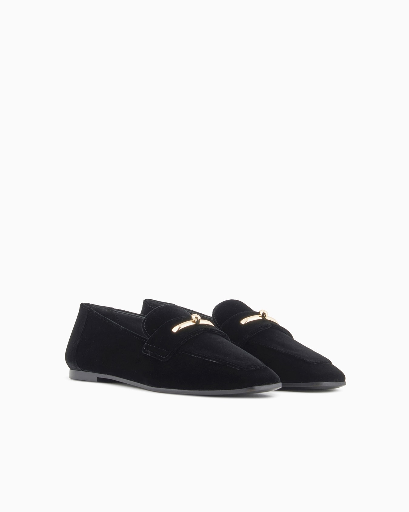 Velvet loafers with saddle Slide 1
