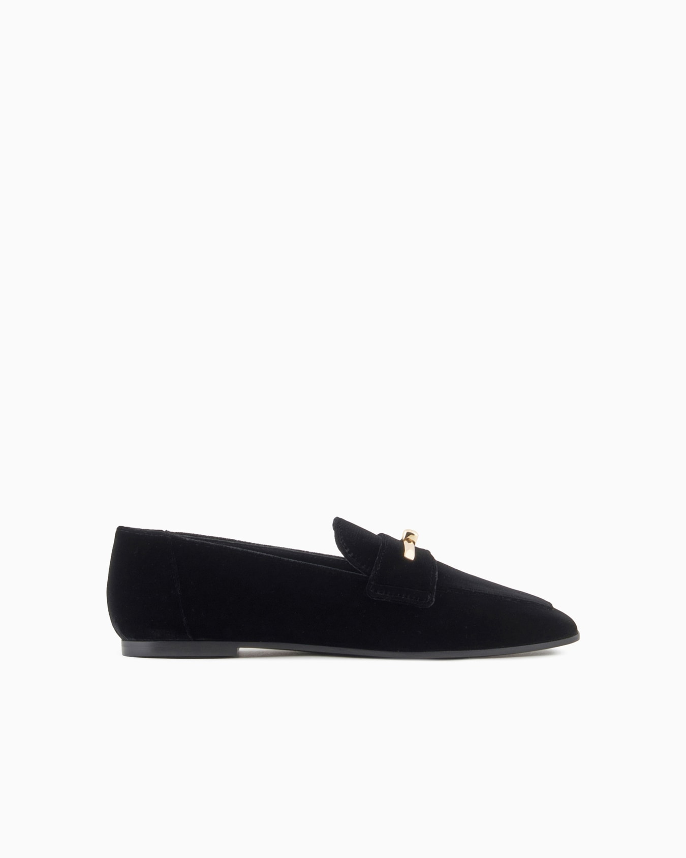 Velvet loafers with saddle Slide 0