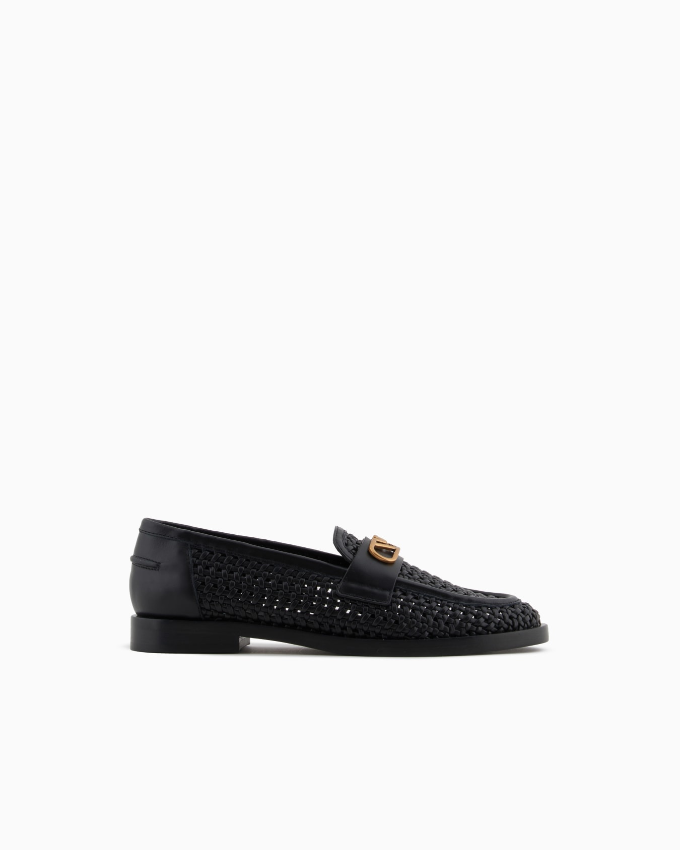 Mocassins tressés avec détails en cuir et plaque aigle  Diapositive 0
