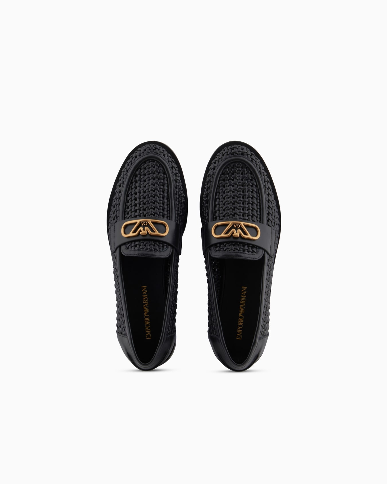 Mocassins tressés avec détails en cuir et plaque aigle  Diapositive 2