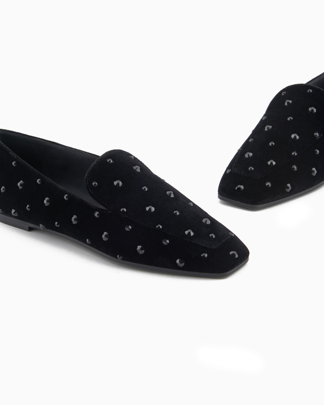 Samt-Pantolette mit Strass Folie 4