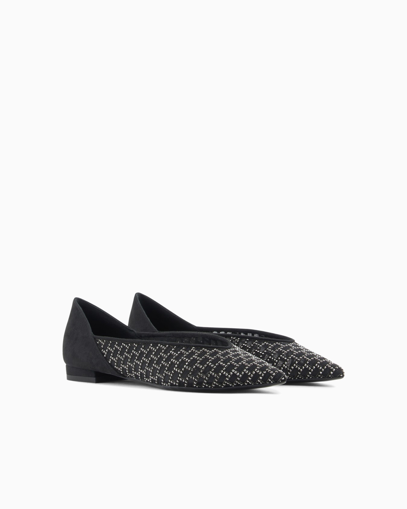 Pointed ballerinas with a rhinestone graphic design Slide 1