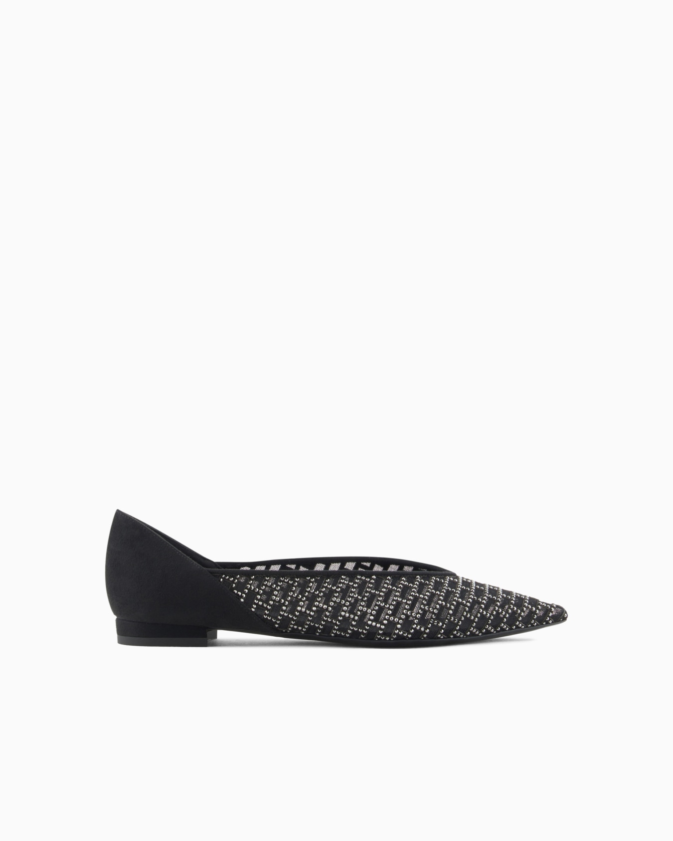 Pointed ballerinas with a rhinestone graphic design Slide 0