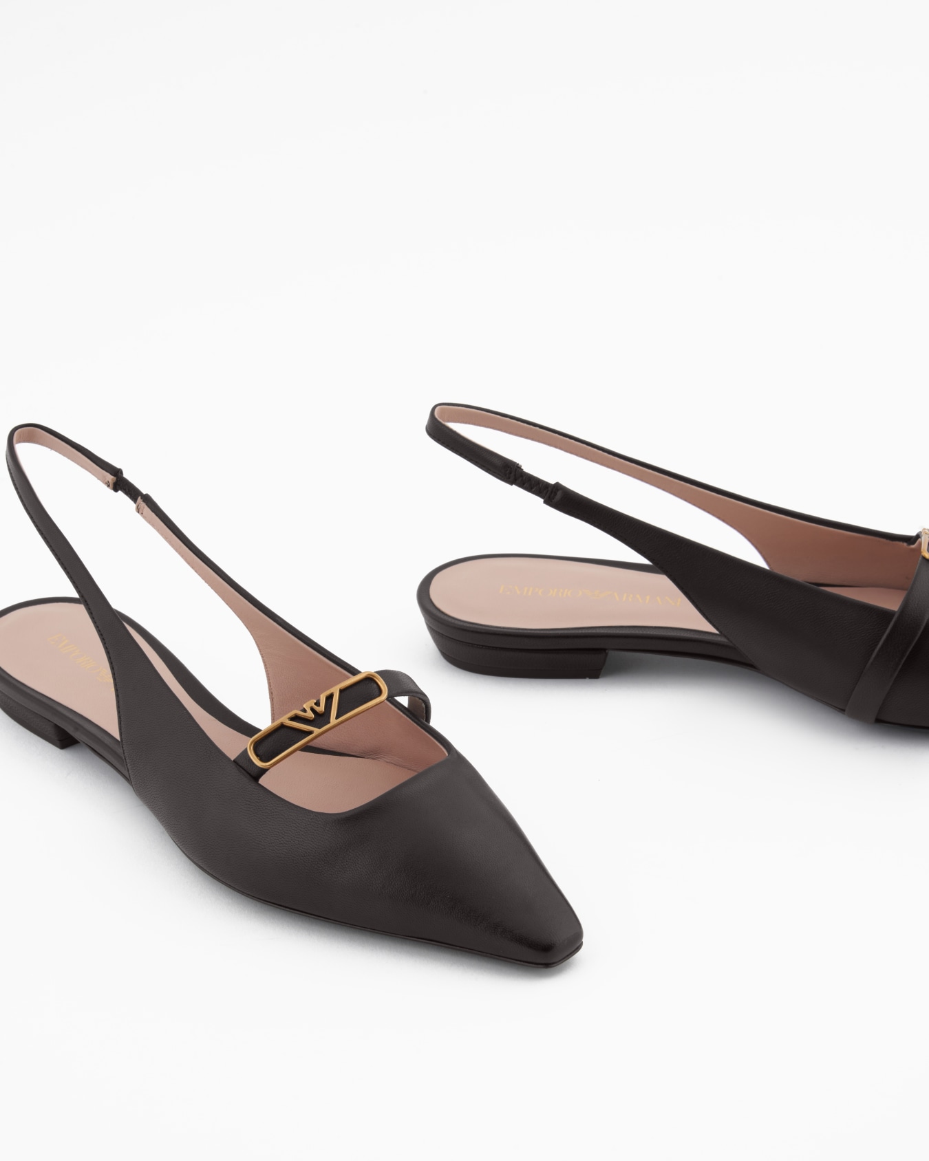 Nappa-leather slingback ballerinas with eagle plate Slide 4