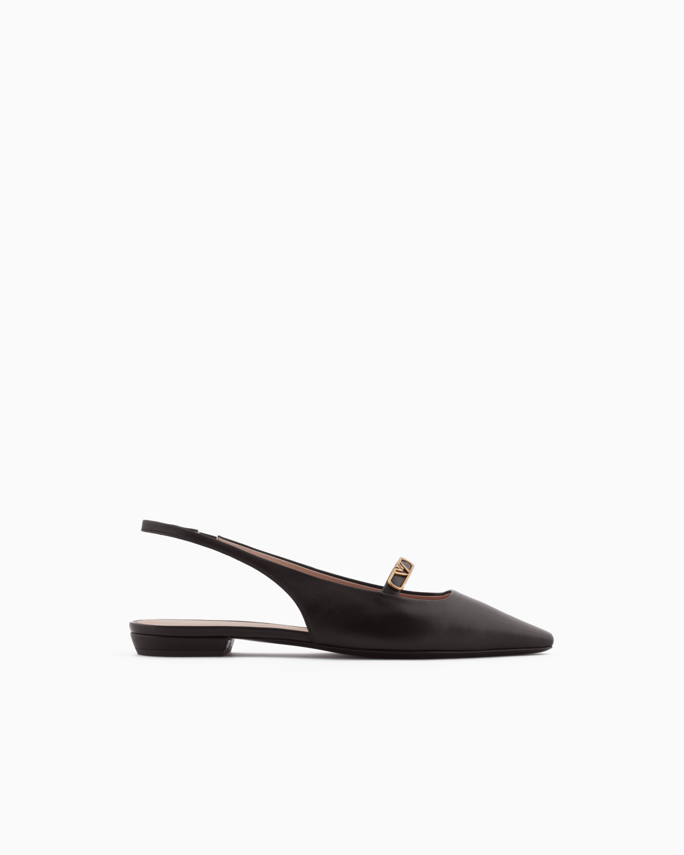 Nappa-leather slingback ballerinas with eagle plate Slide 0