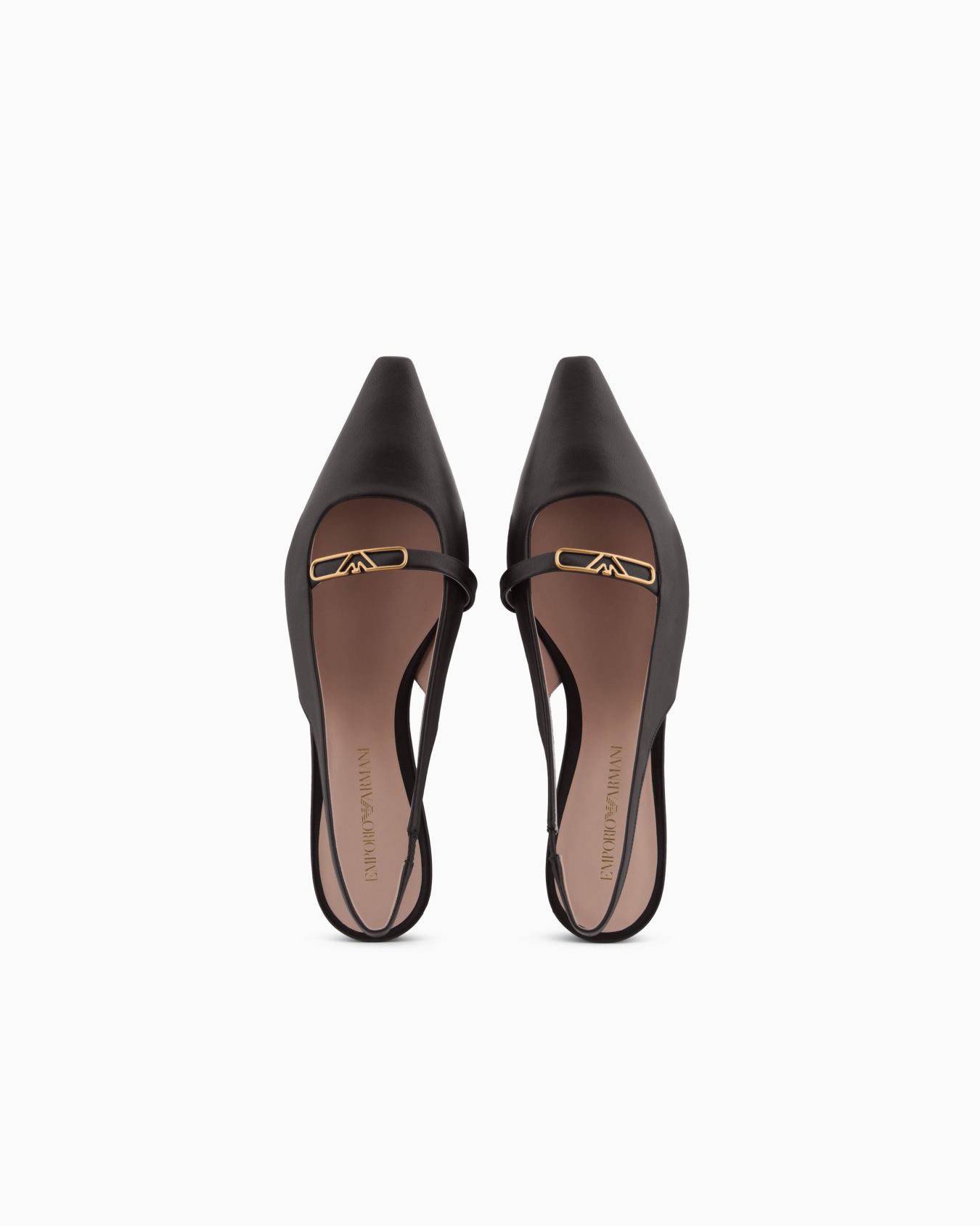 Nappa-leather slingback ballerinas with eagle plate Slide 2