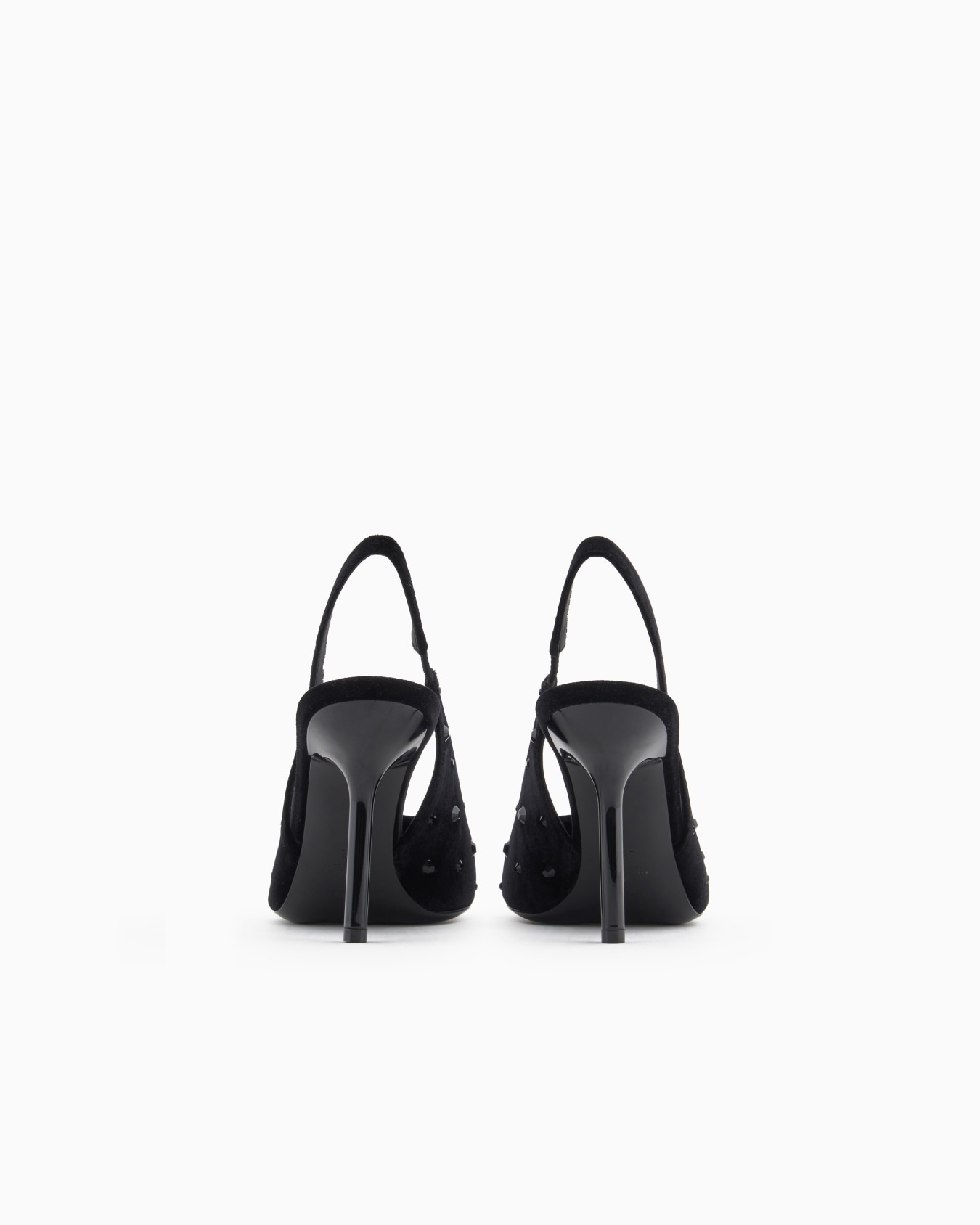 Escarpins slingback en velours avec strass Diapositive 3