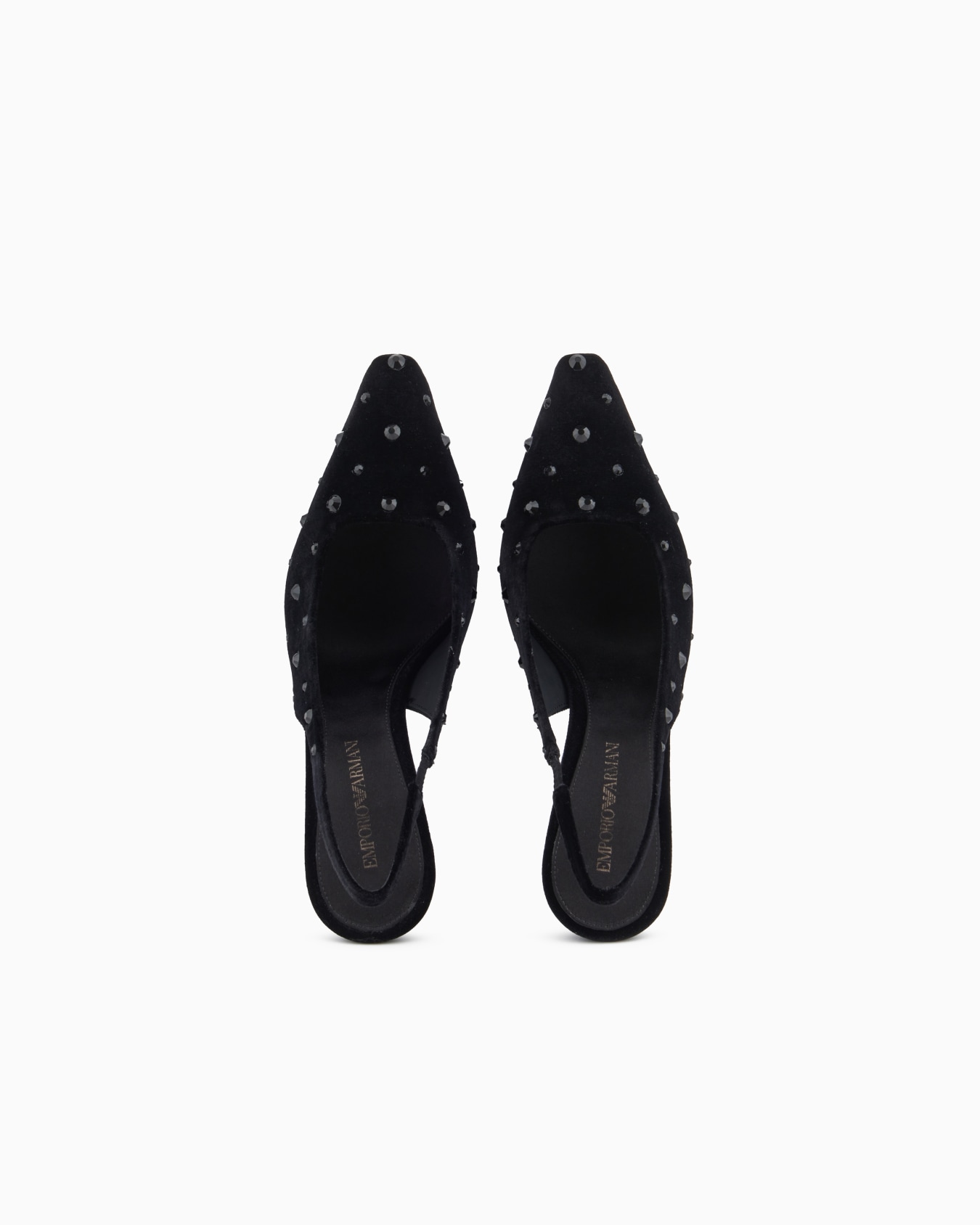 Escarpins slingback en velours avec strass Diapositive 2