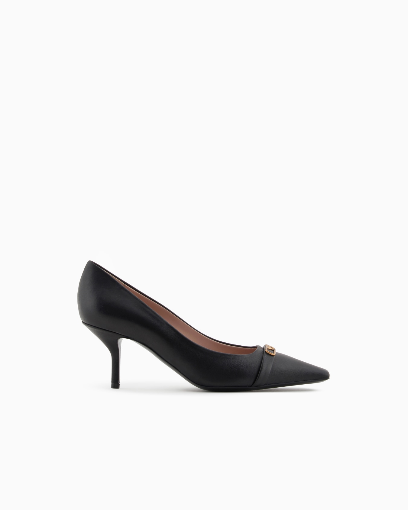 Nappa-leather court shoes with eagle plate Slide 0