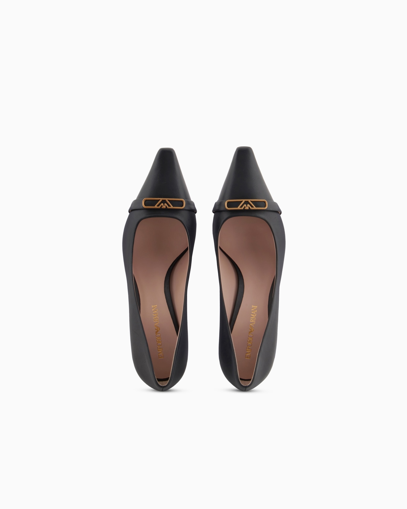 Nappa-leather court shoes with eagle plate Slide 2