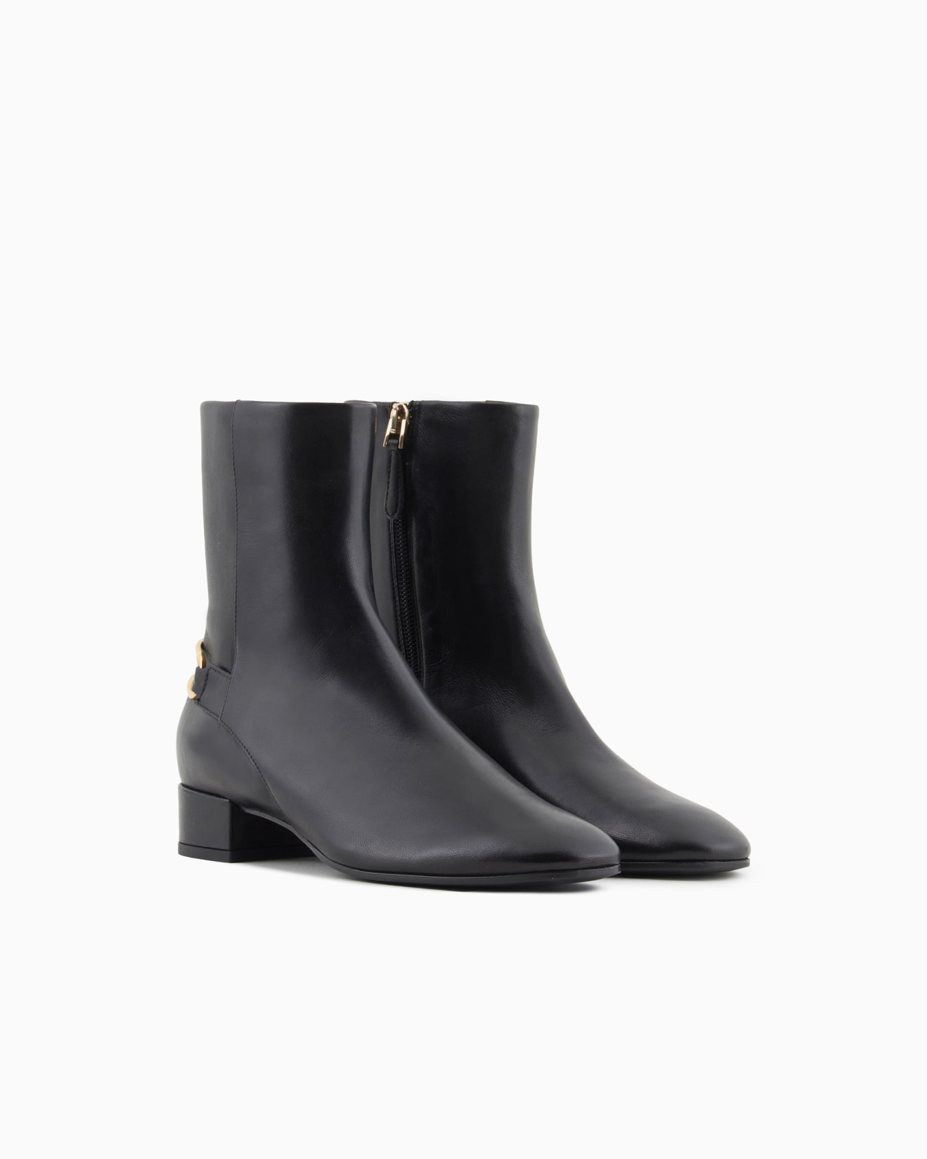 Nappa-leather ankle boots with an eagle plate Slide 1