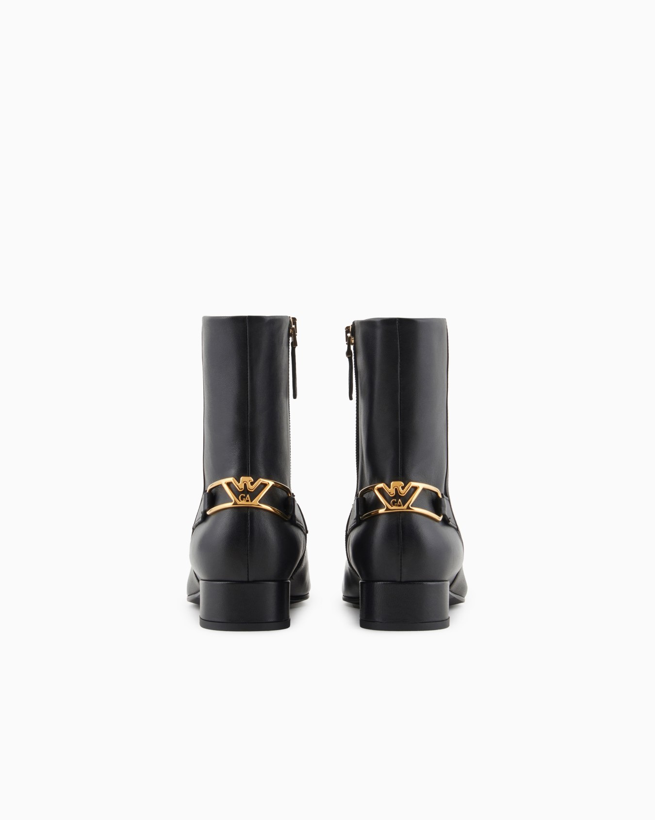 Nappa-leather ankle boots with an eagle plate Slide 2