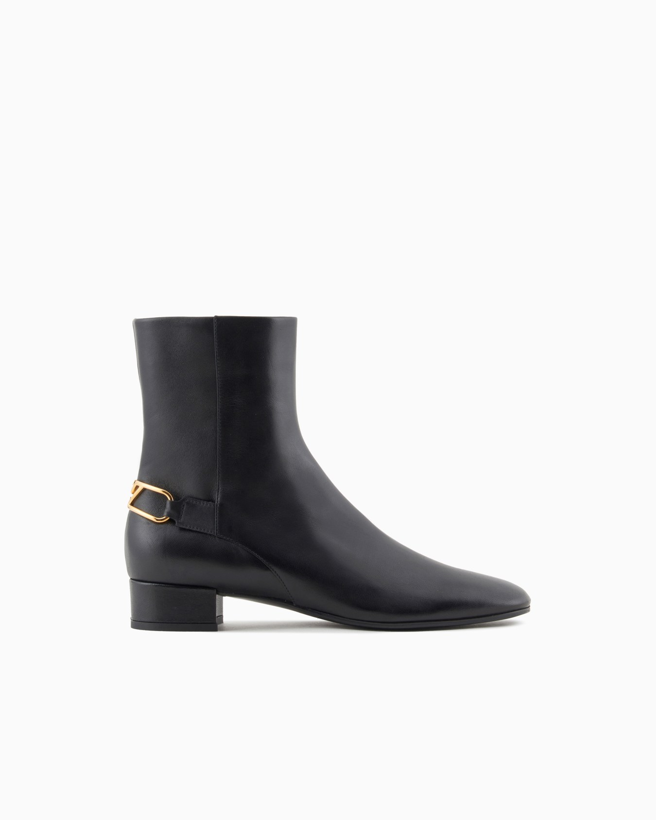 Nappa-leather ankle boots with an eagle plate Slide 0