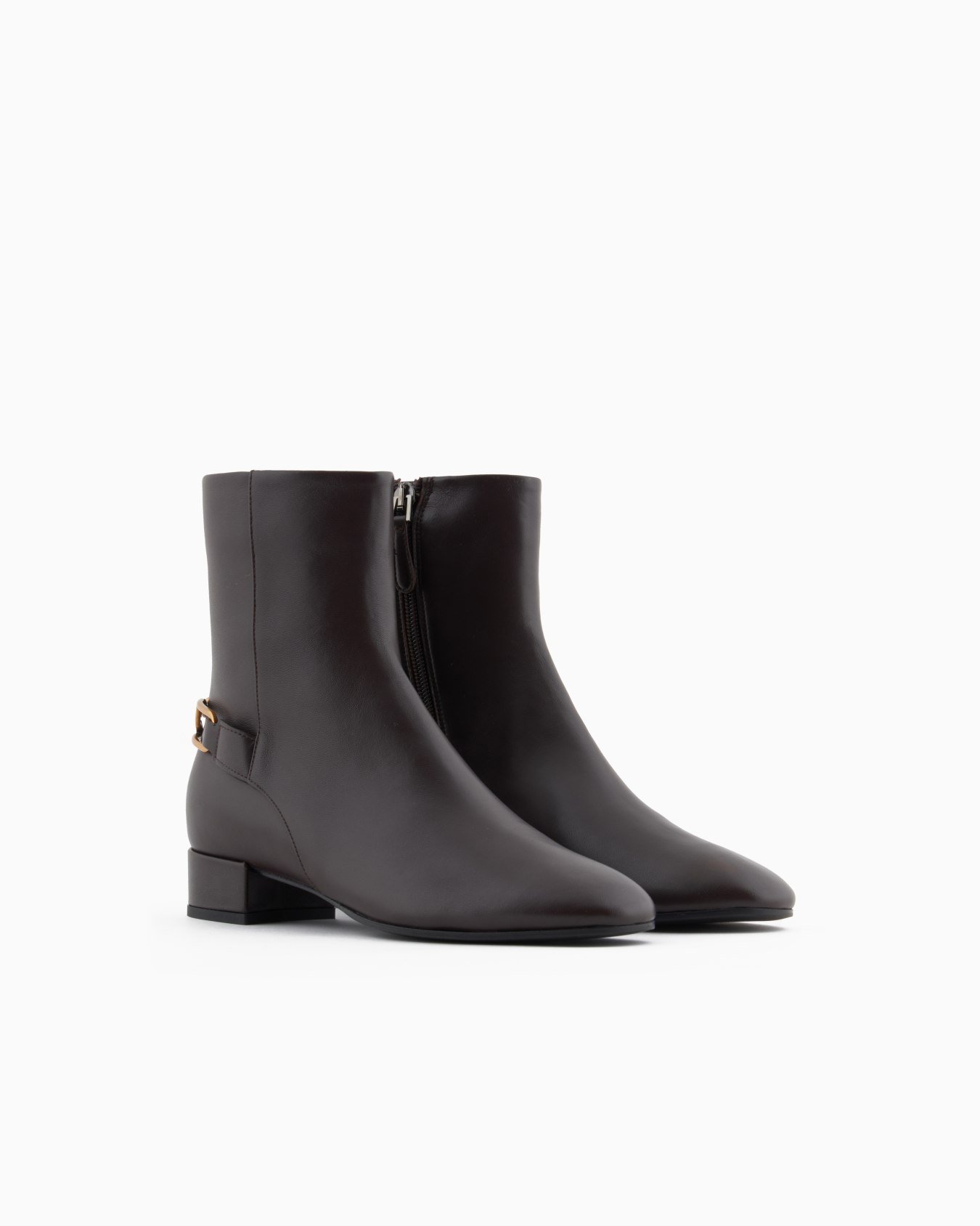Bottines en nappa avec plaque aigle Diapositive 1