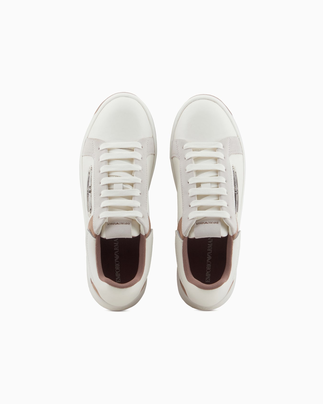 Leather sneakers with suede details and eagle plate Slide 2