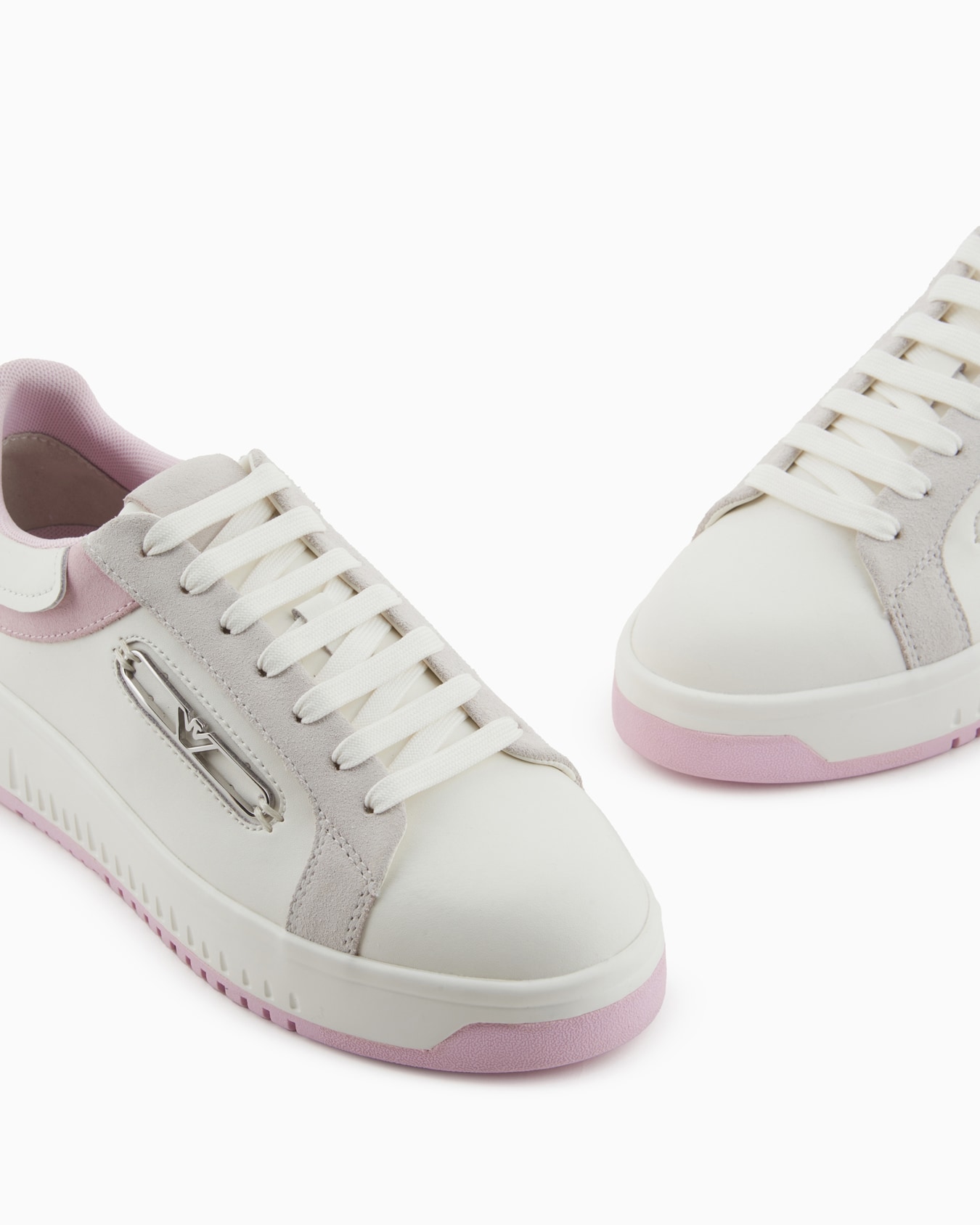Leather sneakers with suede details and eagle plate Slide 4