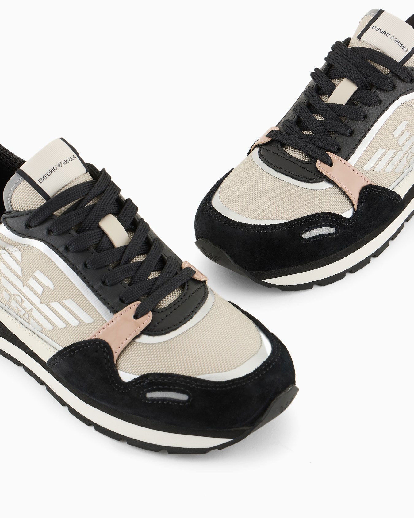 Sneakers en cuir suédé avec détails en nylon et reflex Diapositive 4