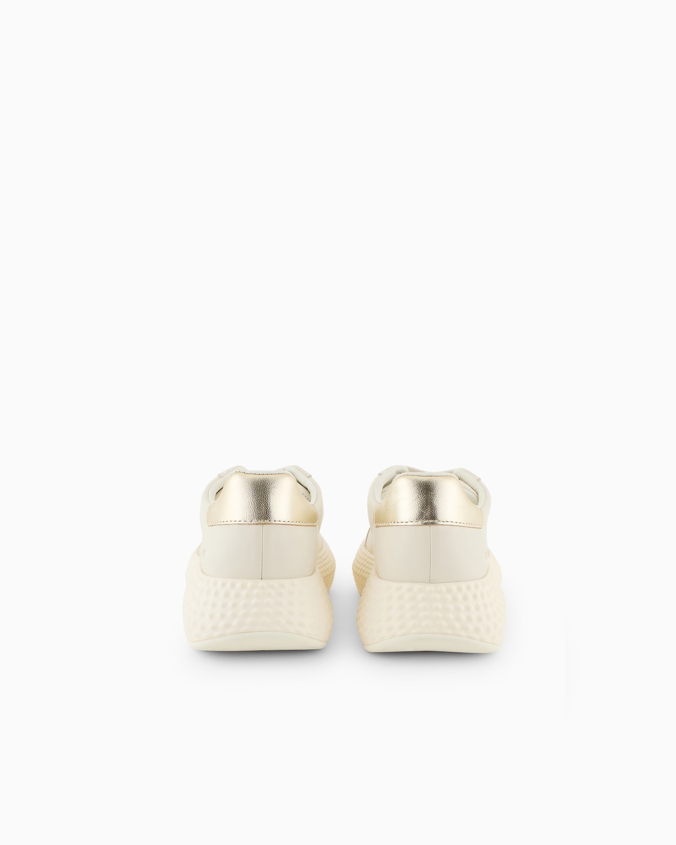 Chunky leather sneakers with gold back Slide 3