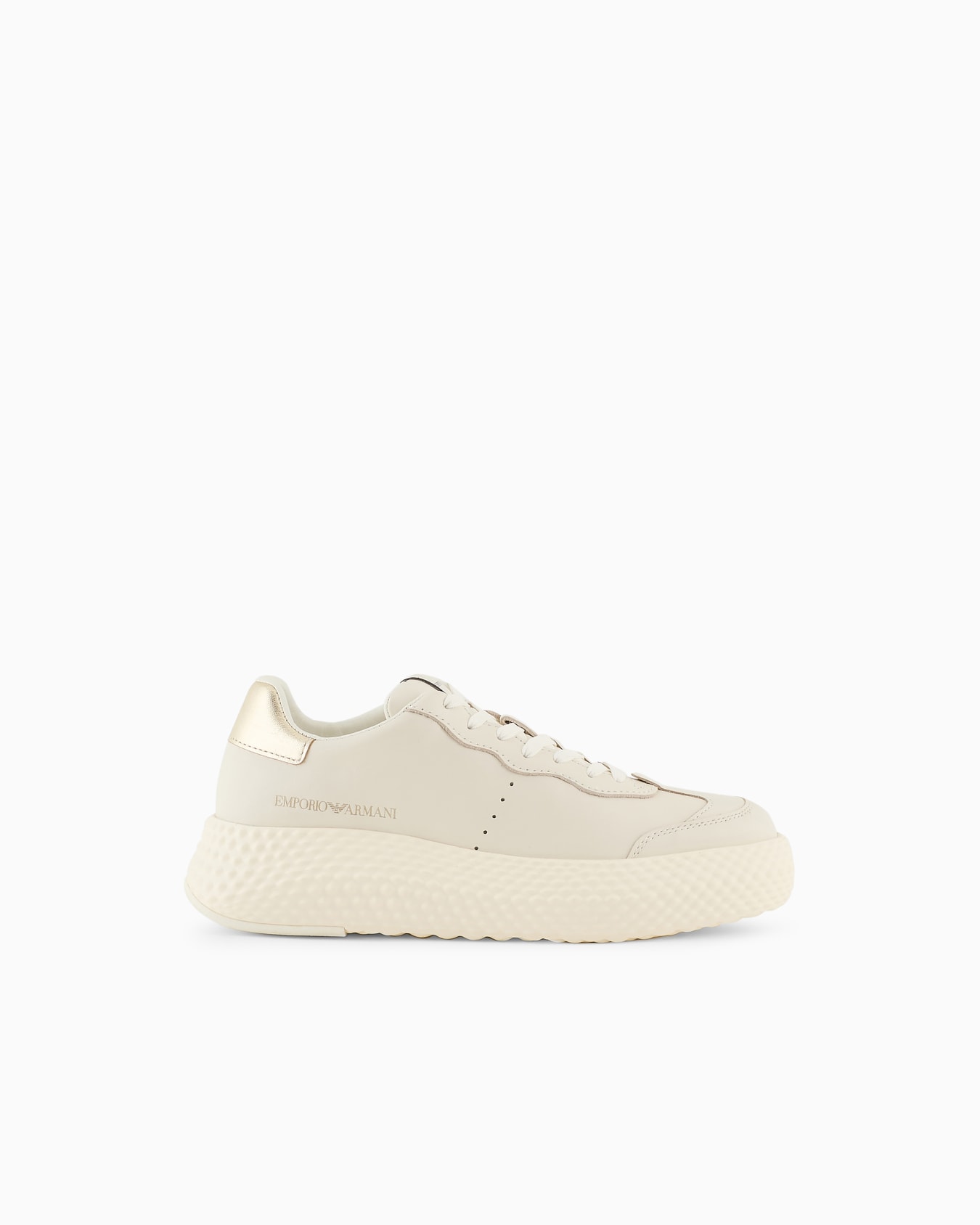 Chunky leather sneakers with gold back Slide 0