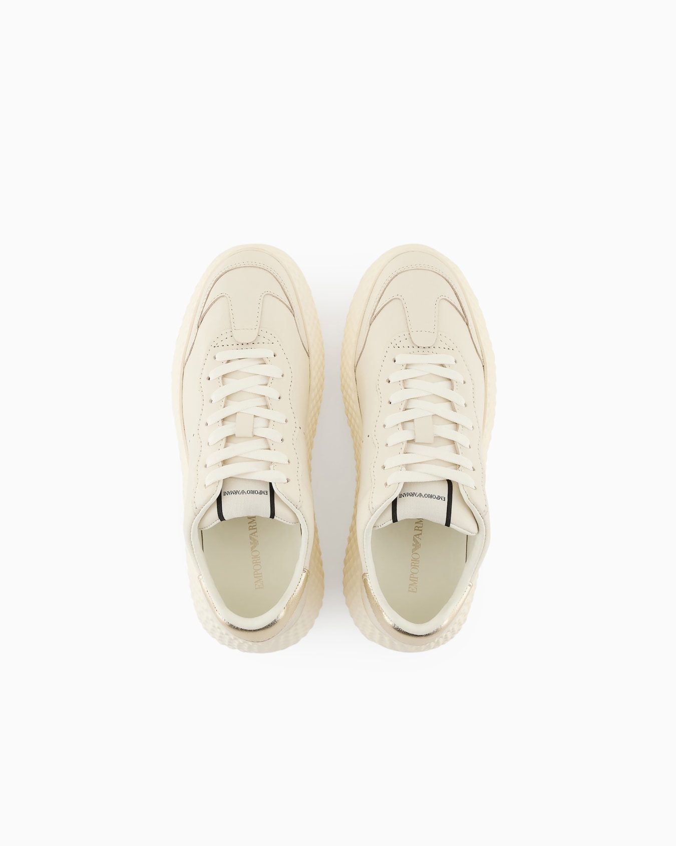 Chunky leather sneakers with gold back Slide 2