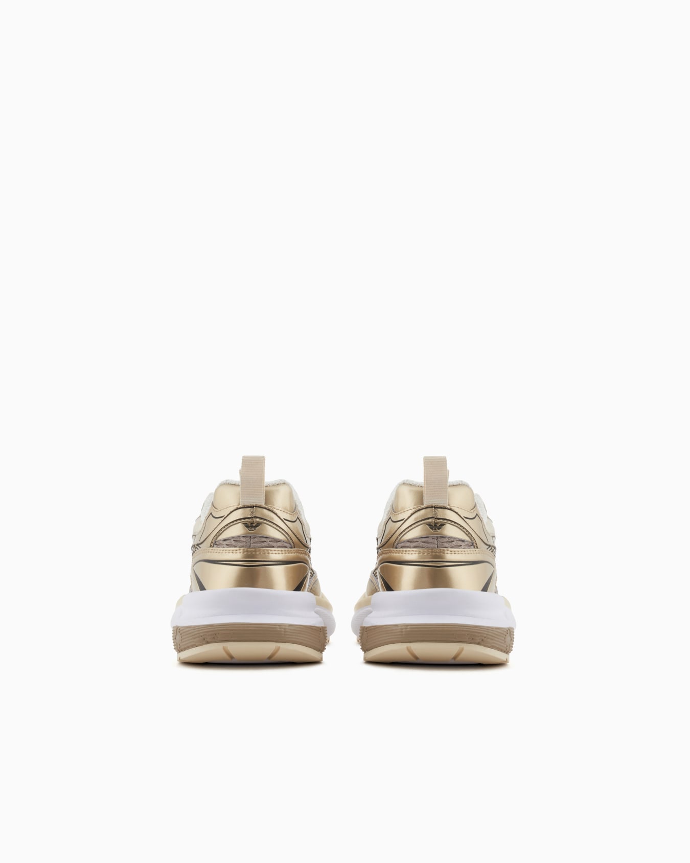 Mesh sneakers with laminated details and signature logo Slide 3