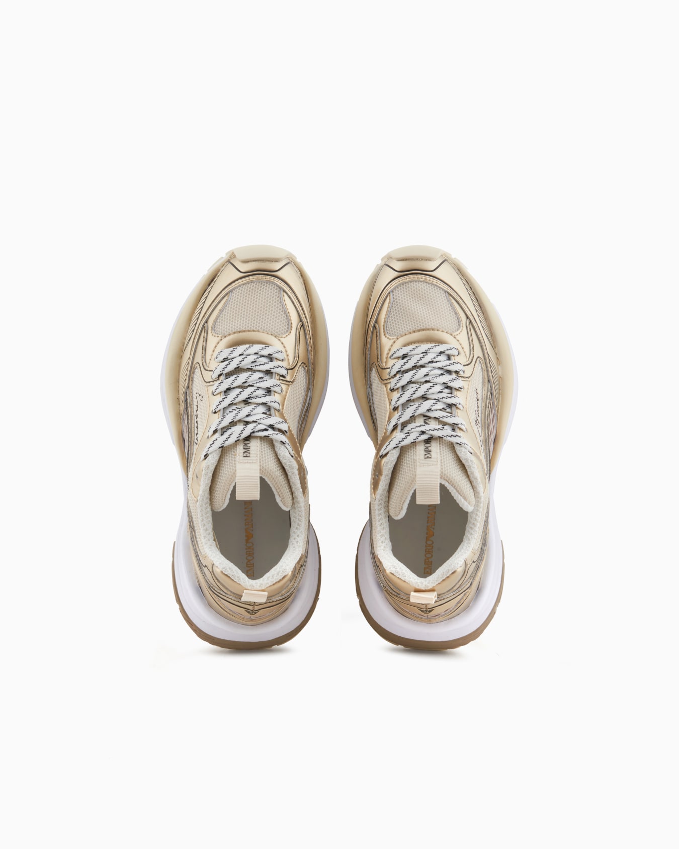 Mesh sneakers with laminated details and signature logo Slide 2
