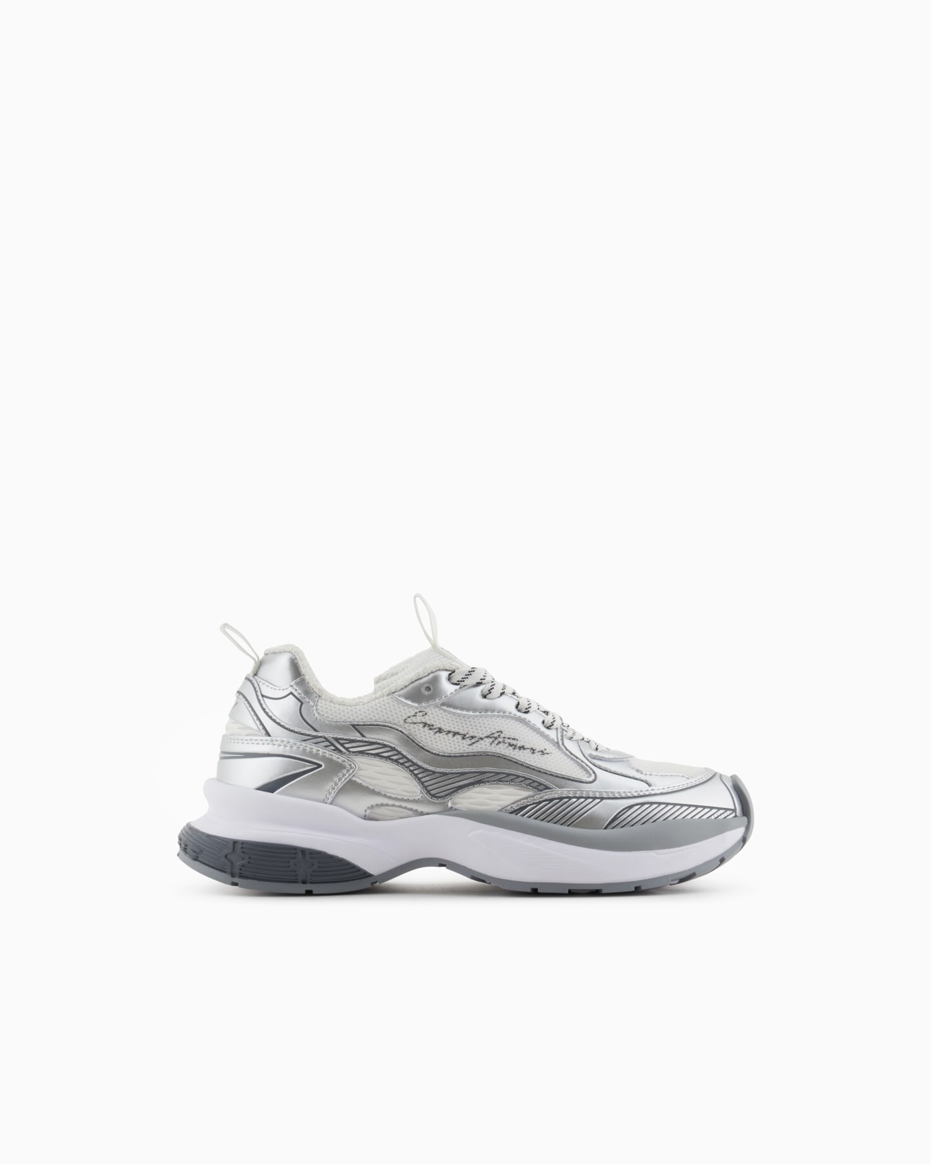 Sneakers en mesh avec détails laminés et logo signature Diapositive 0