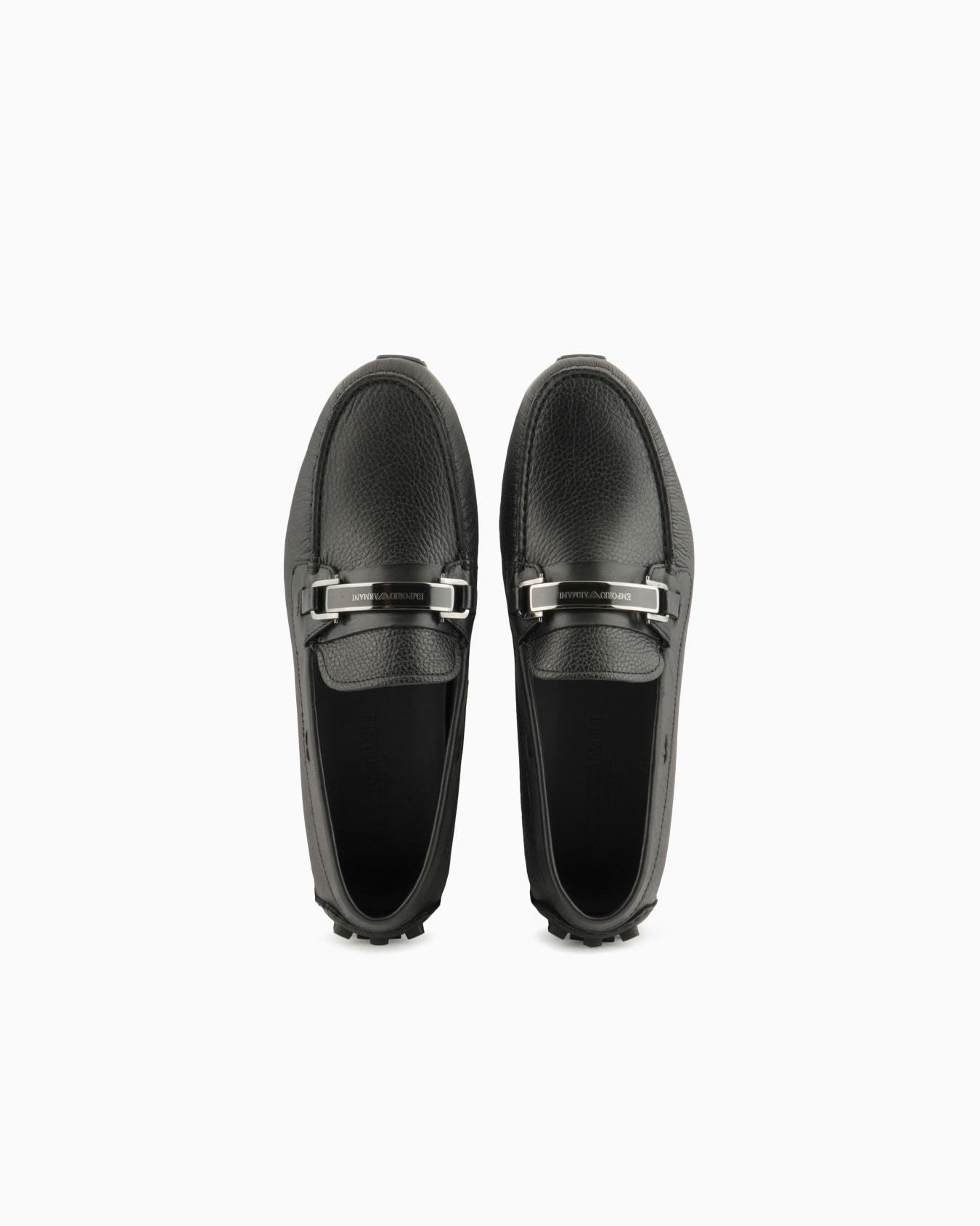 Pebbled leather driving loafers with stirrup bar Slide 2