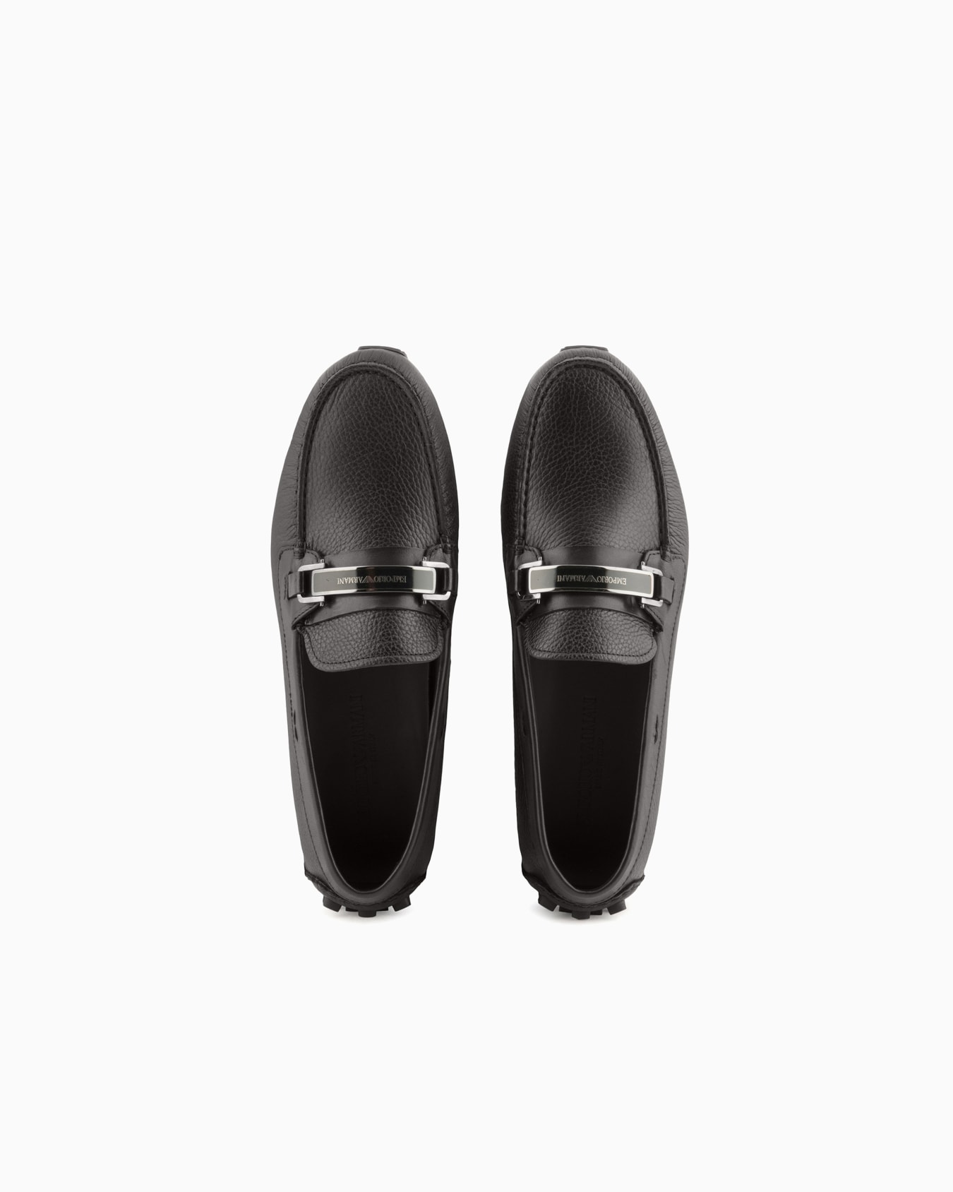 Mocassins driver en cuir grainé avec agrafe Diapositive 2