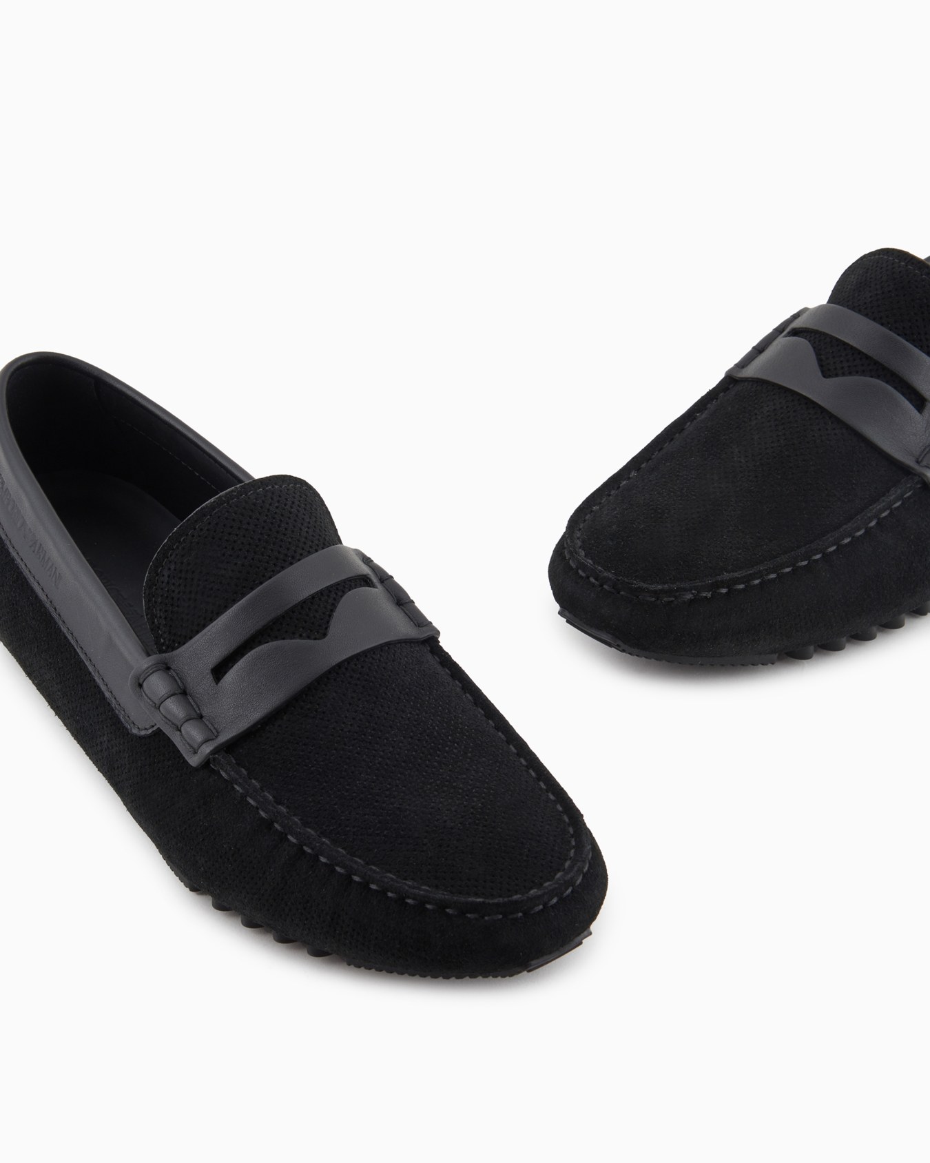 Micro-perforated suede driving loafers Slide 4
