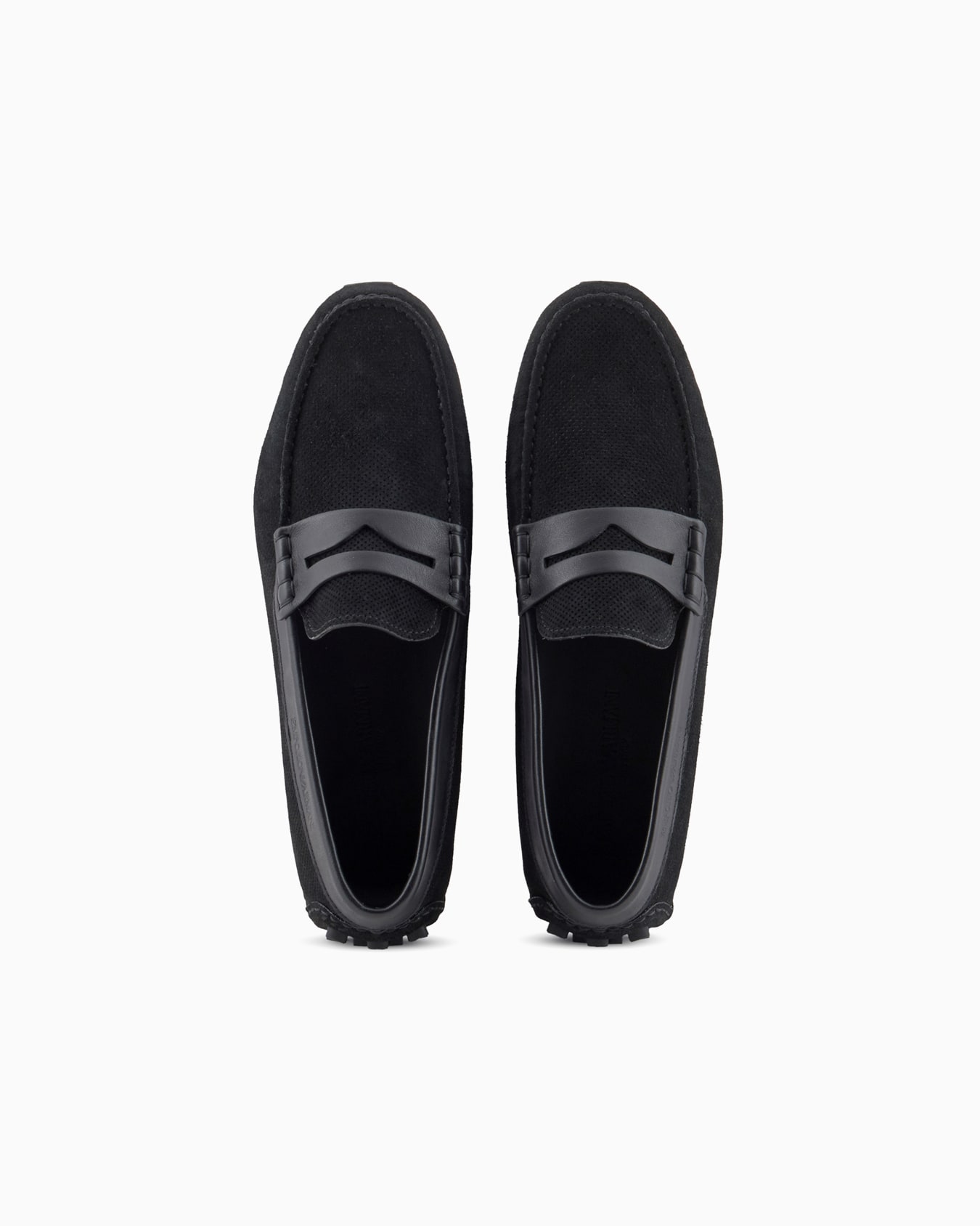 Micro-perforated suede driving loafers Slide 2