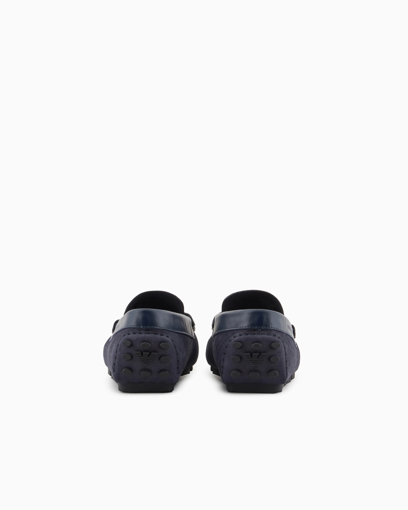 Leather driving loafers with all-over embossed pattern Slide 3