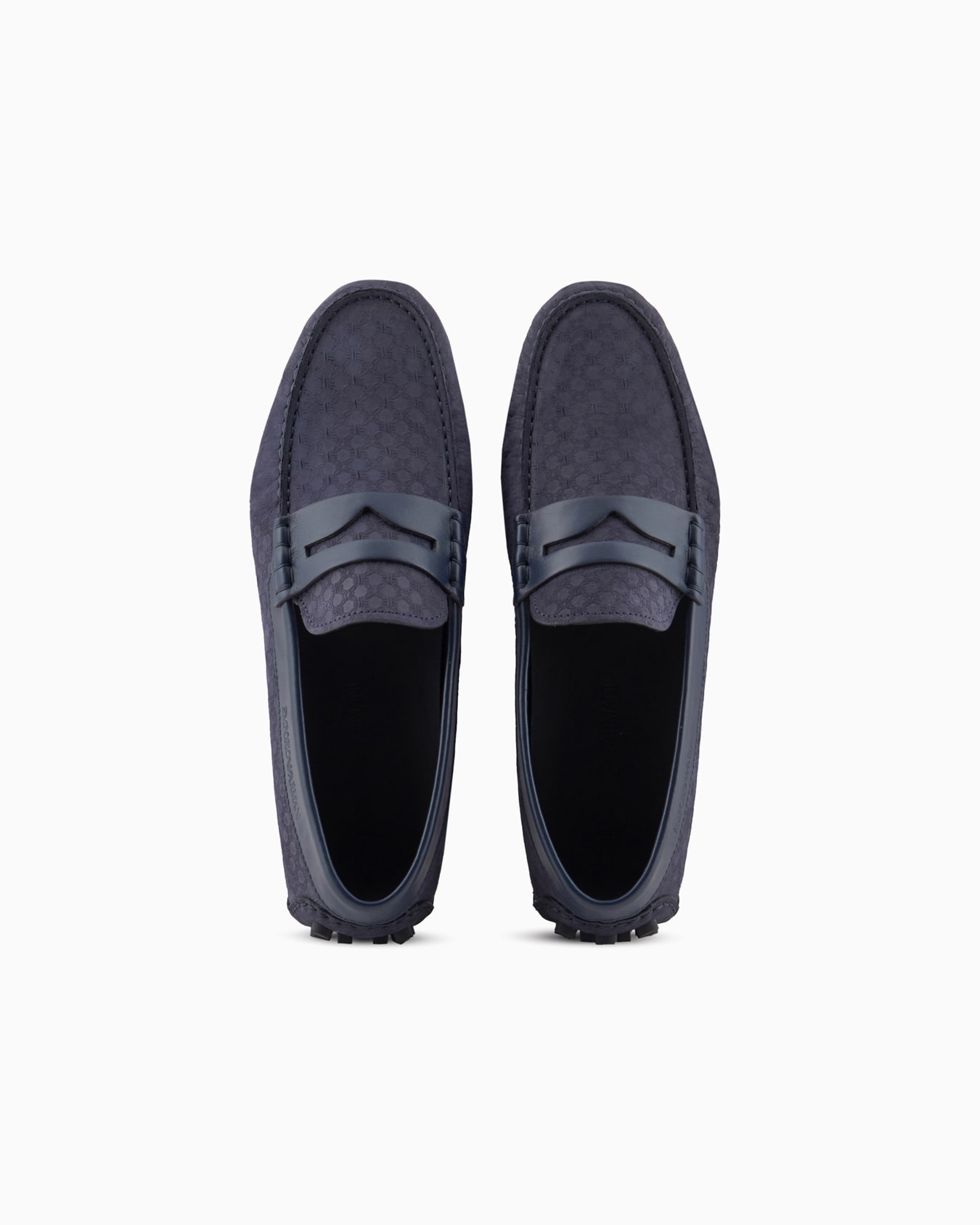 Leather driving loafers with all-over embossed pattern Slide 2