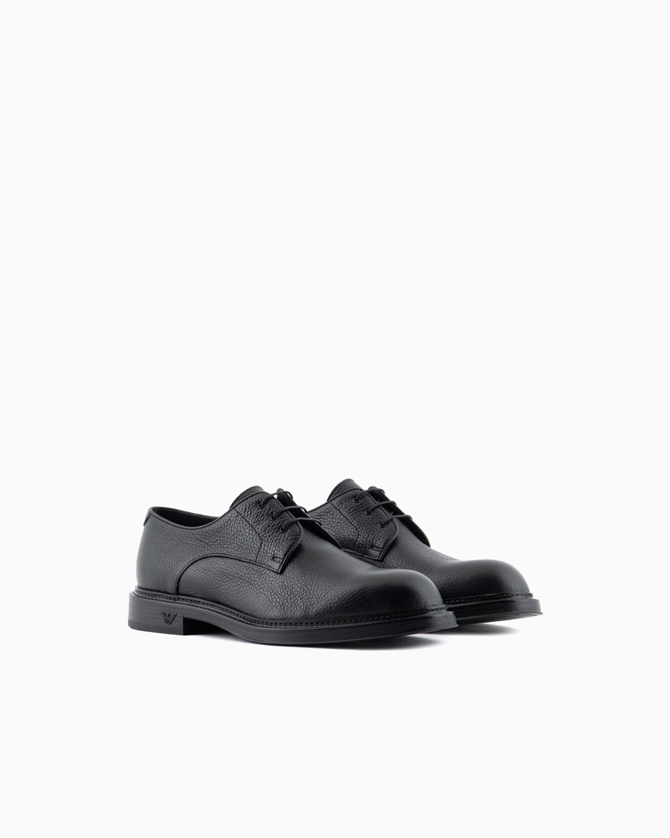 Pebbled leather Derby shoes Slide 1